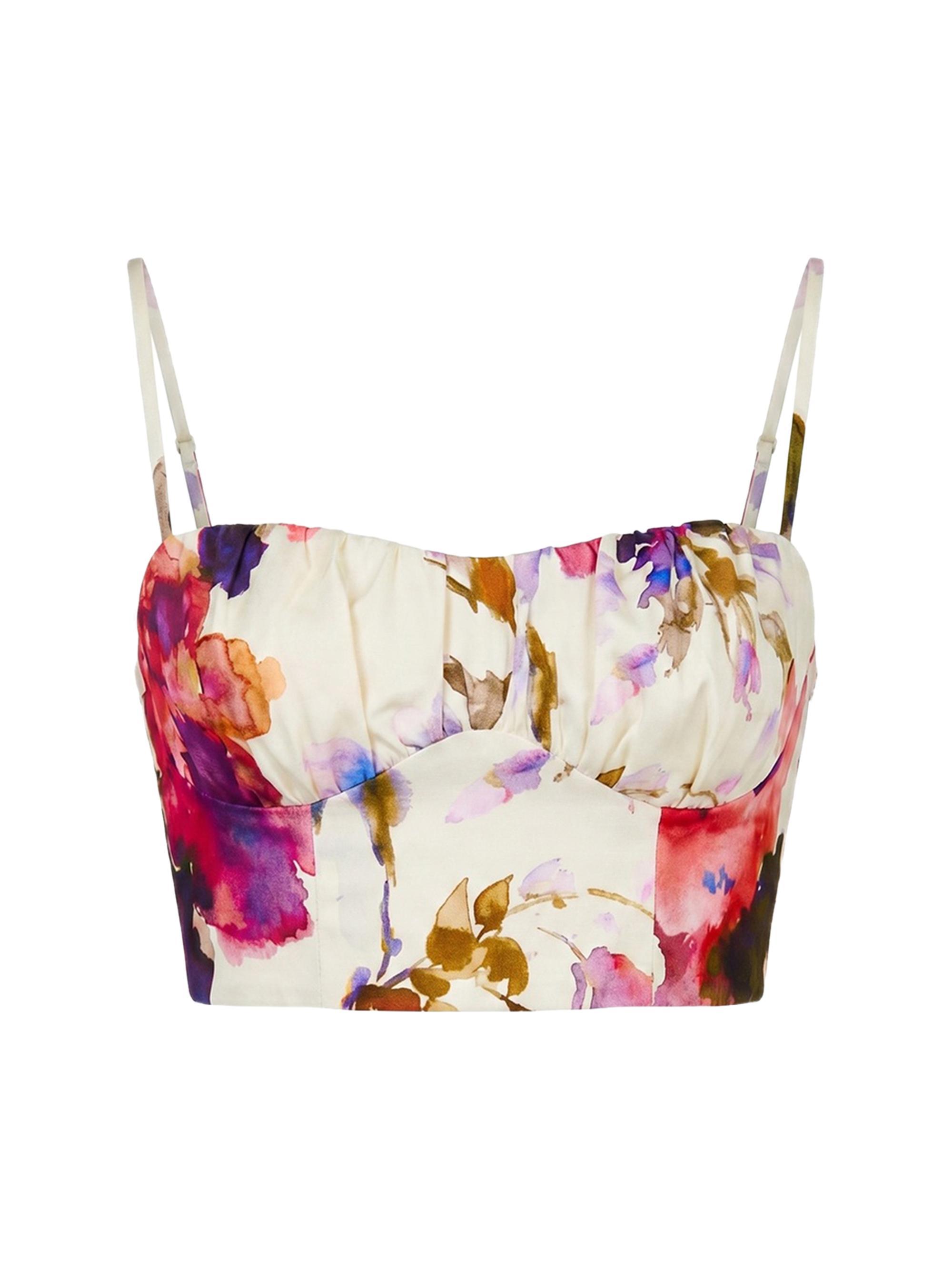 Nicholas the Label Women's Yulia Floral Bustier Crop Top - Watercolor Flora