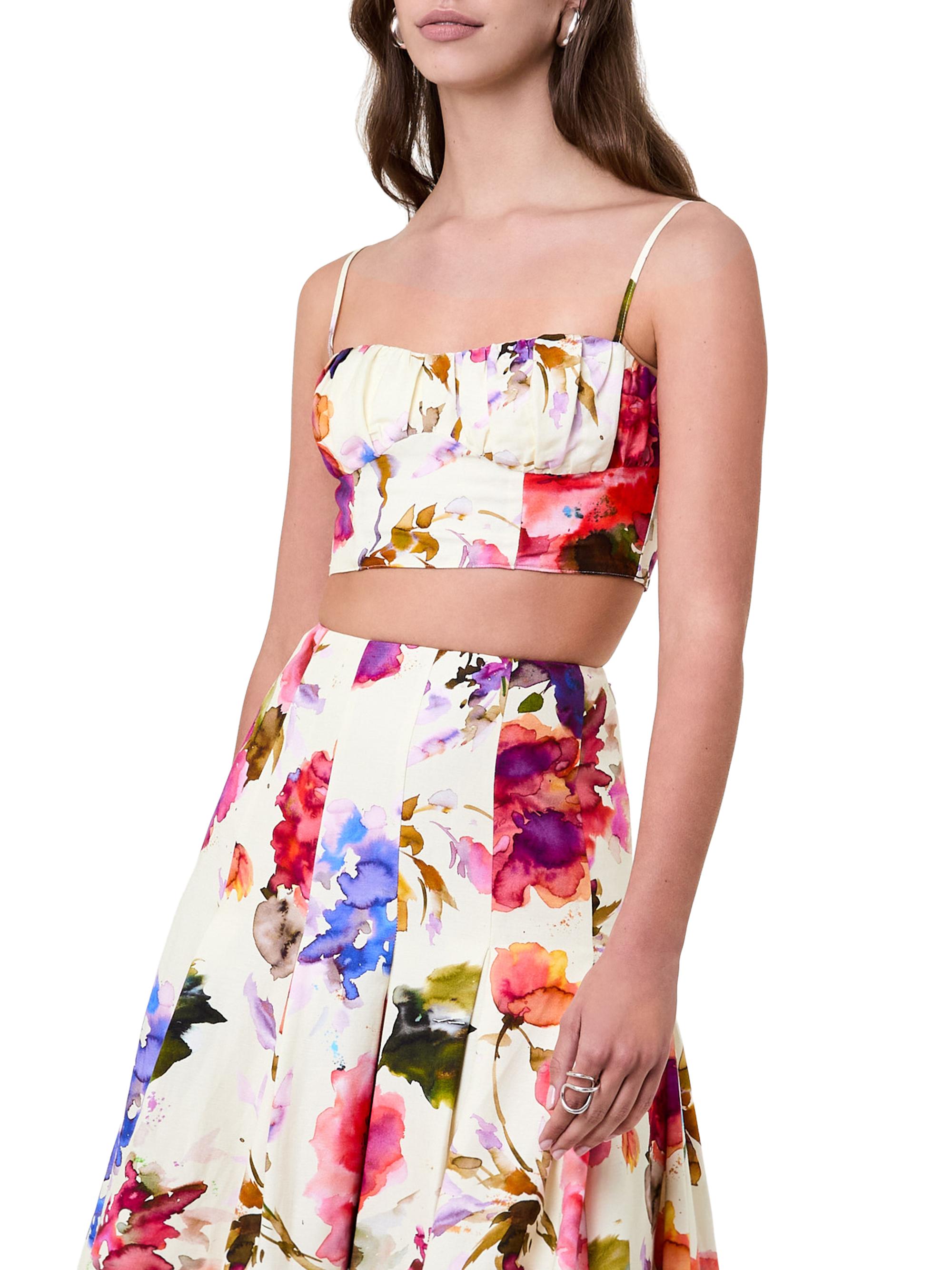 Nicholas the Label Women's Yulia Floral Bustier Crop Top - Watercolor Flora | Thumbnail 3