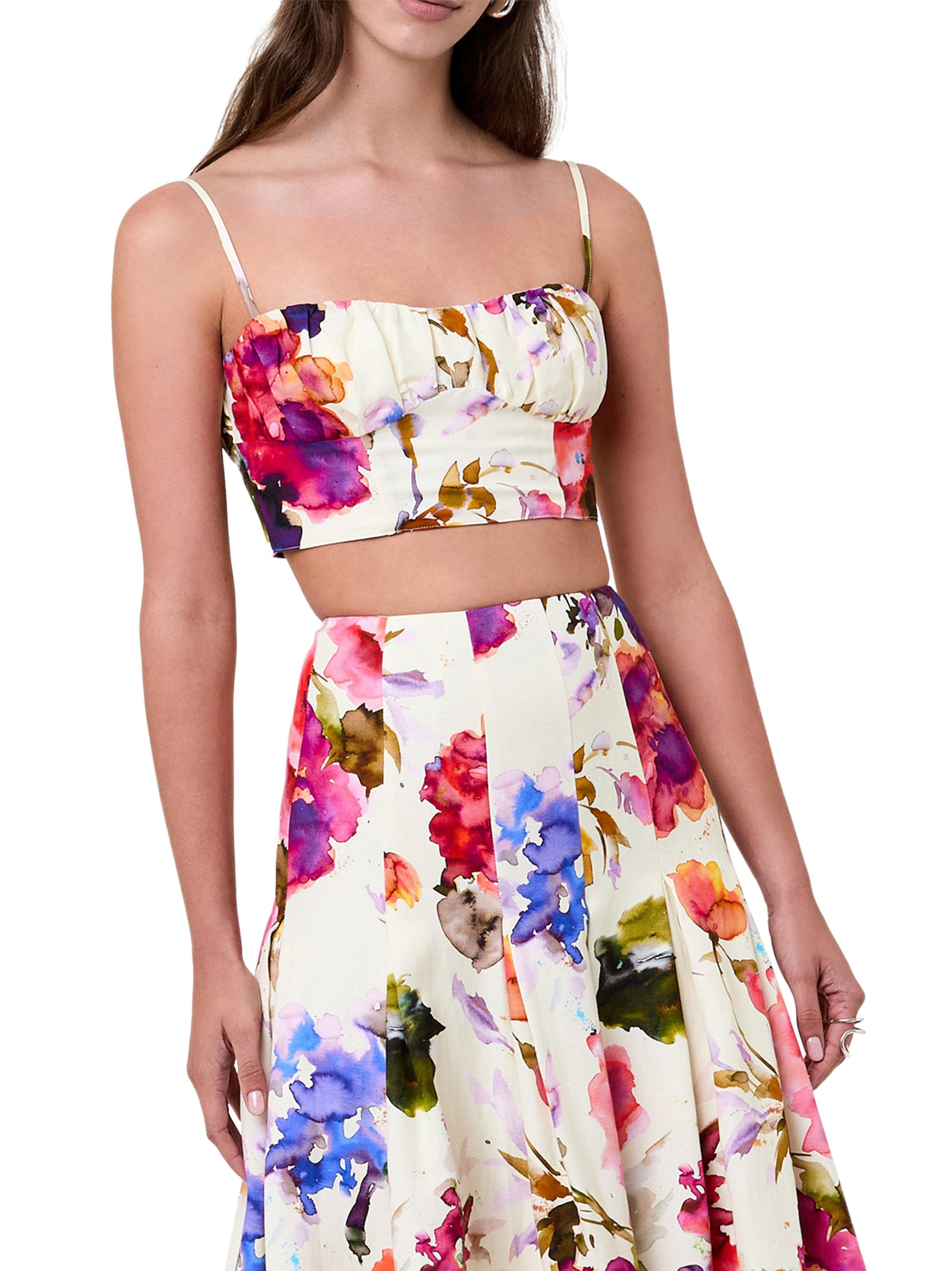 Nicholas the Label Women's Yulia Floral Bustier Crop Top - Watercolor Flora | Thumbnail 4