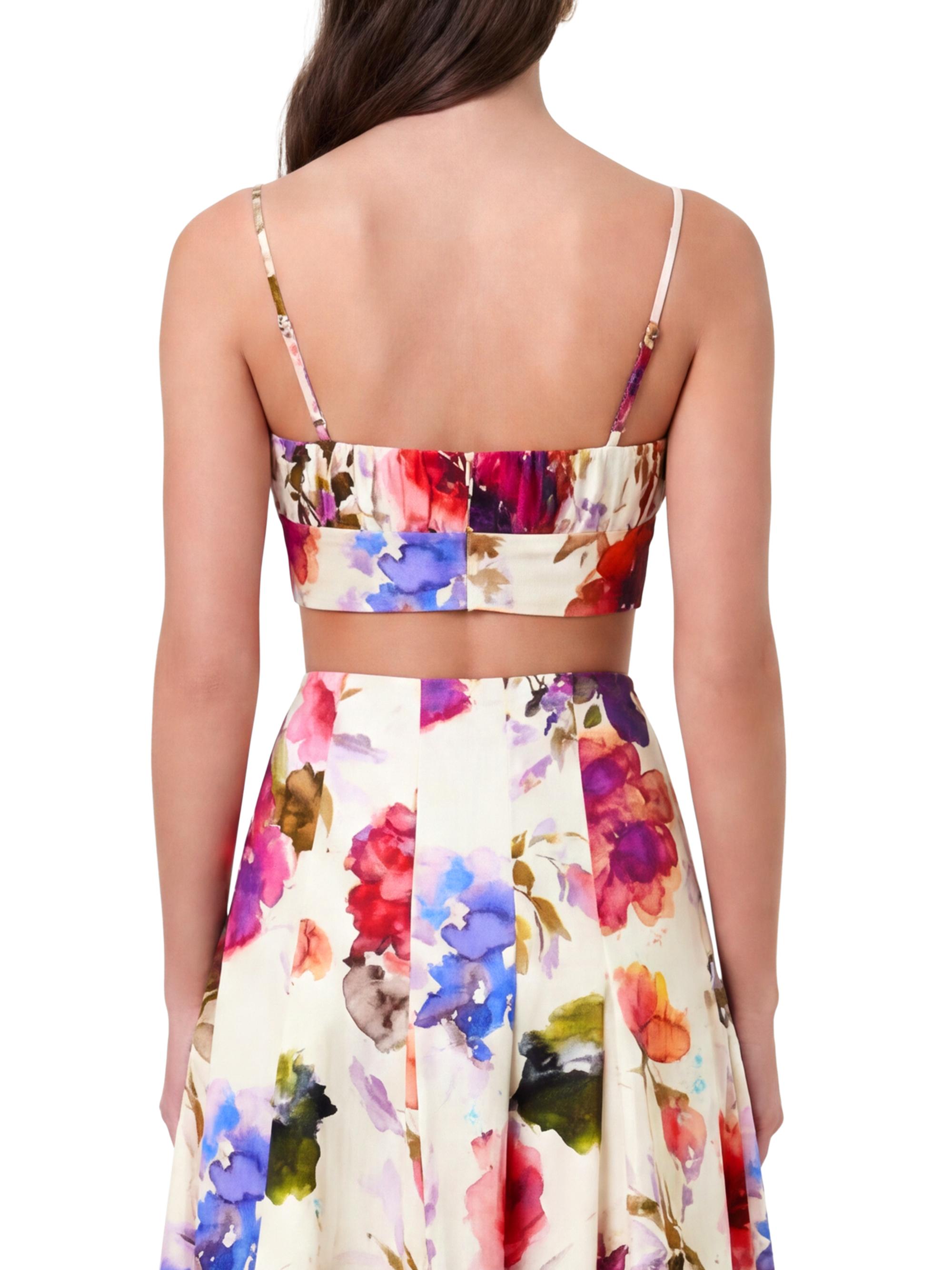 Nicholas the Label Women's Yulia Floral Bustier Crop Top - Watercolor Flora | Thumbnail 5