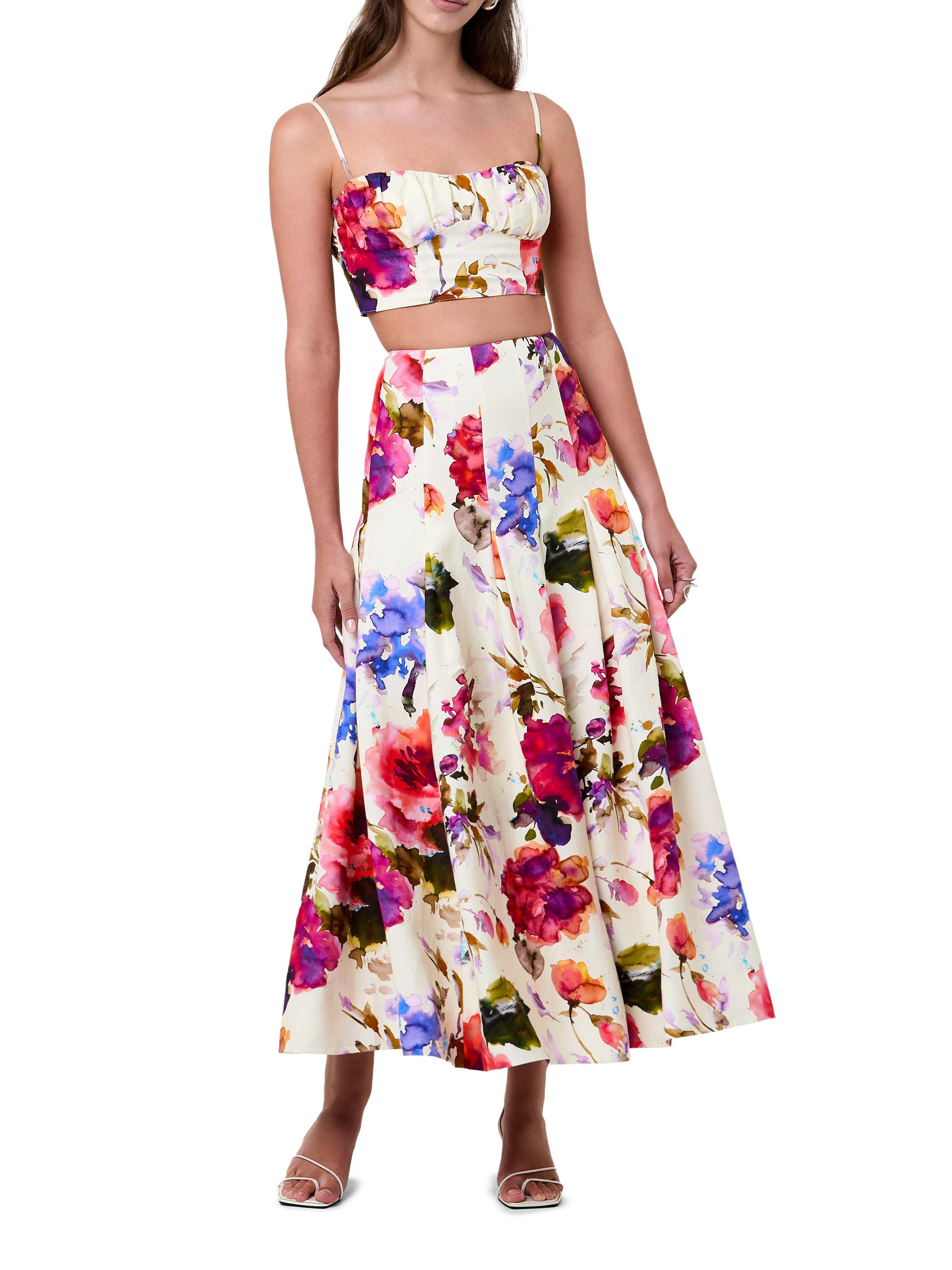 Nicholas the Label Women's Yulia Floral Bustier Crop Top - Watercolor Flora | Thumbnail 2