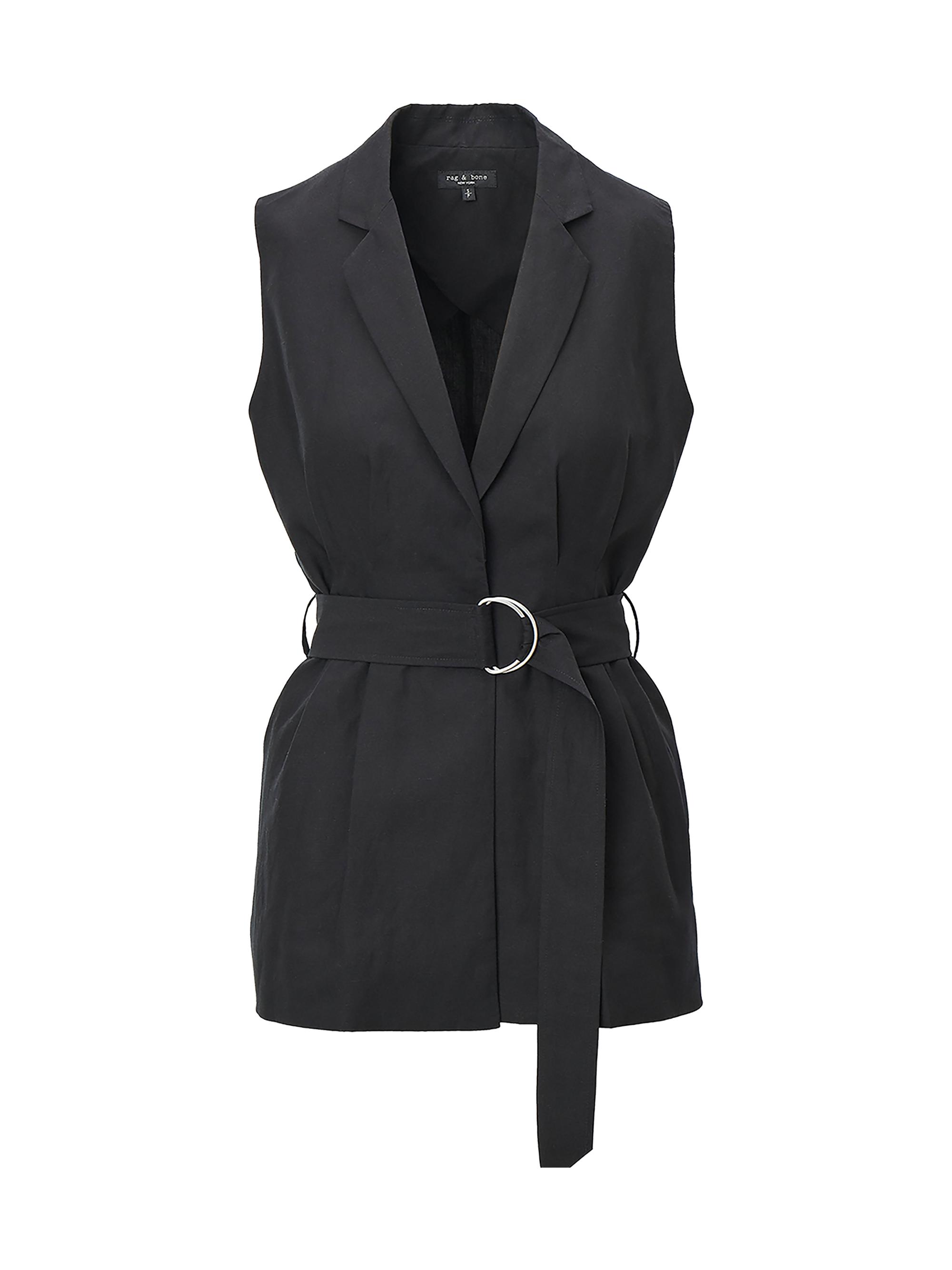 rag & bone Women's Mandi Belted Tailored Vest - Black