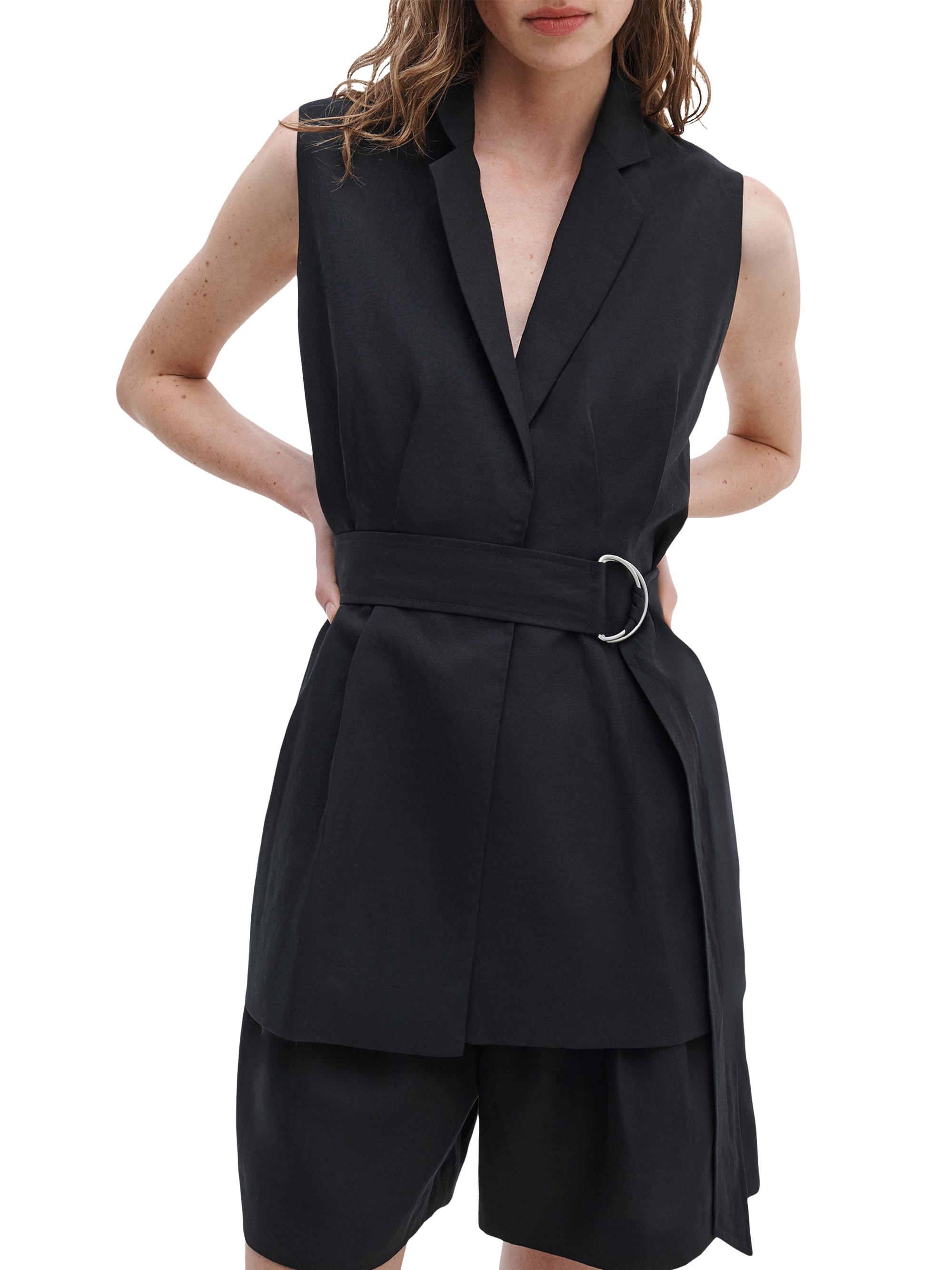 rag & bone Women's Mandi Belted Tailored Vest - Black | Thumbnail 3