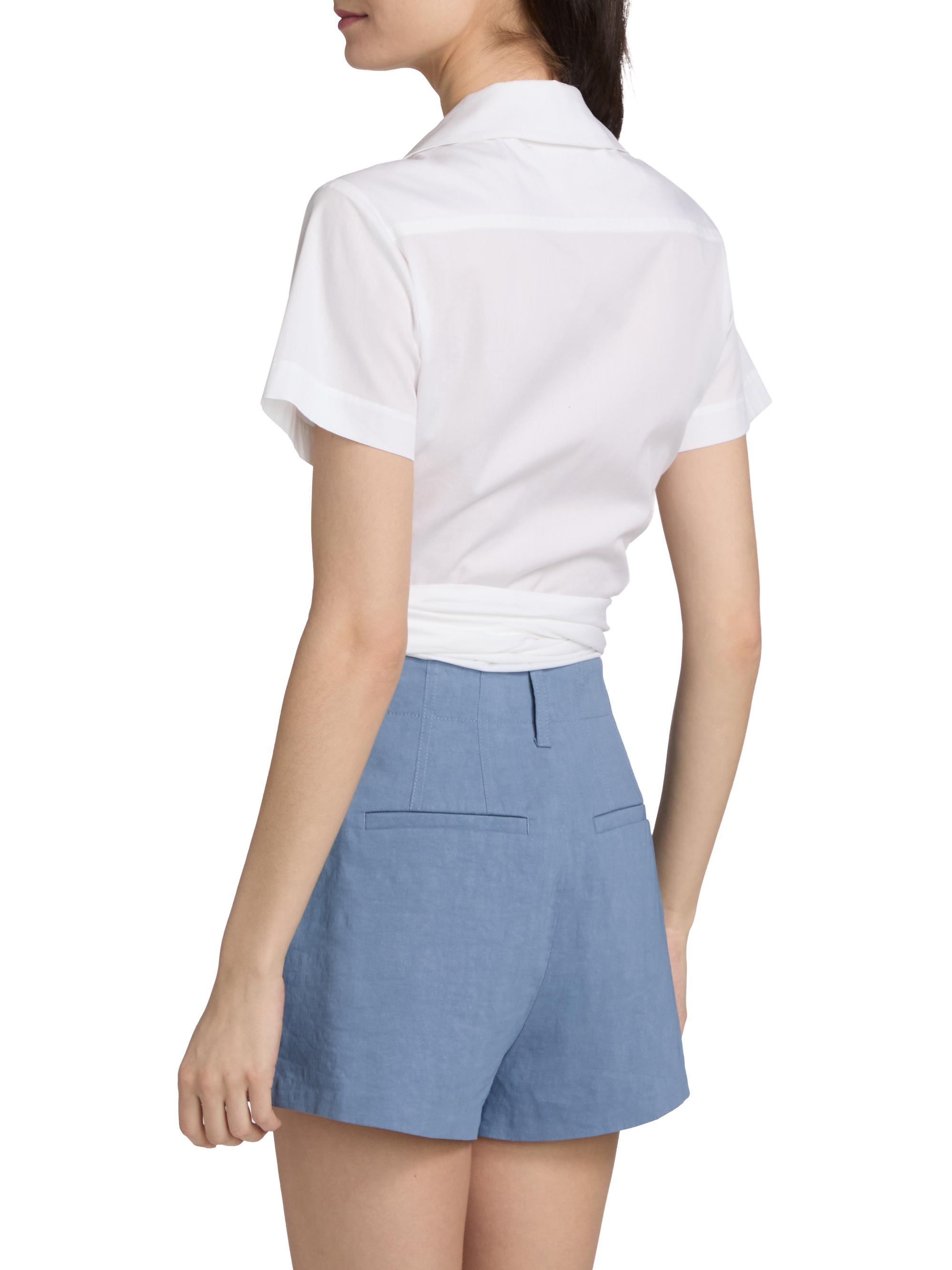 A.L.C. Women's Brielle Cotton Wrap Top - White | Thumbnail 5