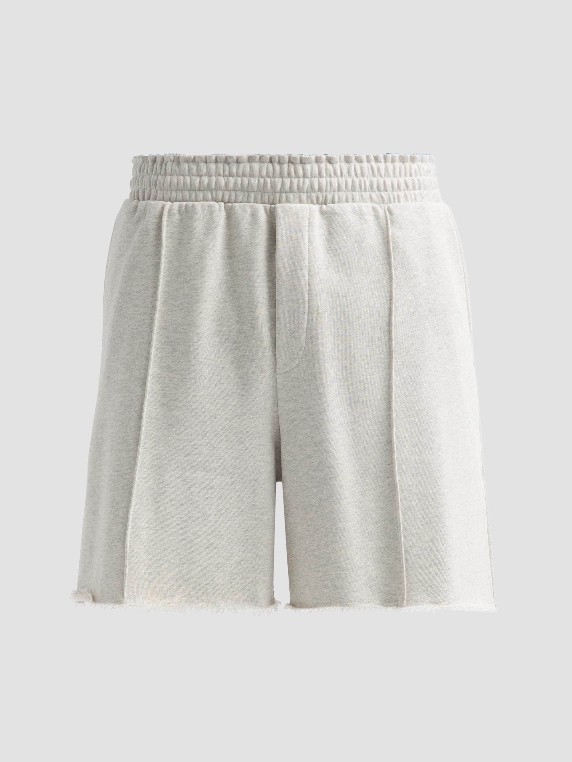 Helmut Lang Men's Compact French Cotton Terry Shorts - Light Grey Melange | Thumbnail 6