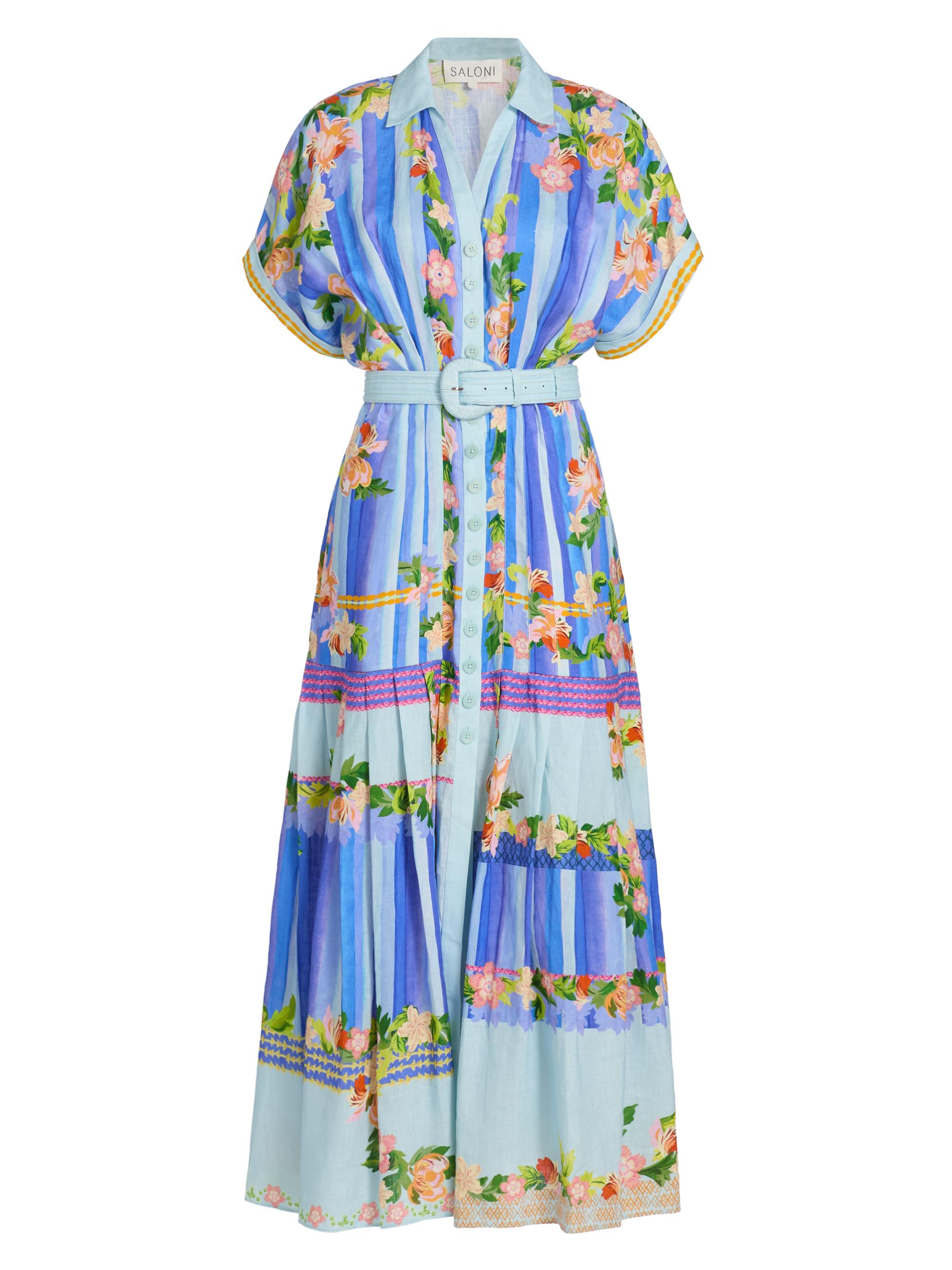 Saloni Women's Riya-B Linen Printed Shirtdress - Floral River