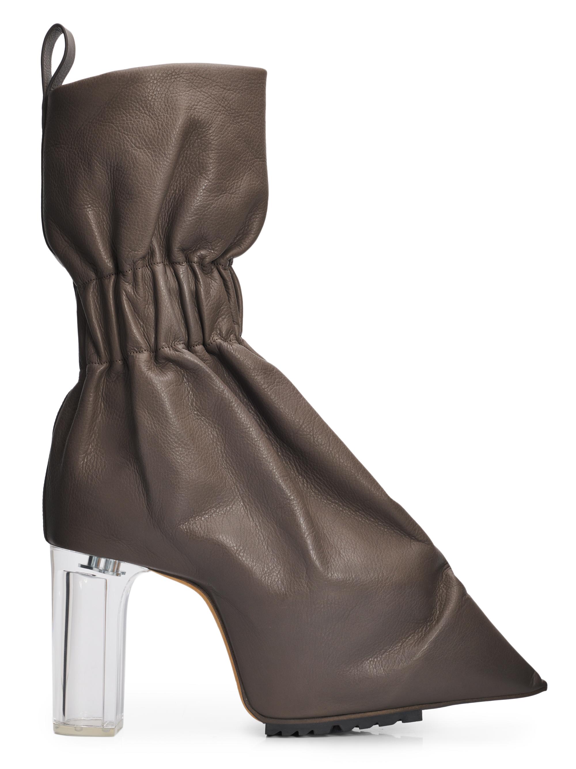 Rick Owens Women's Cuffed Taquito Leather Boots - Dust Clear