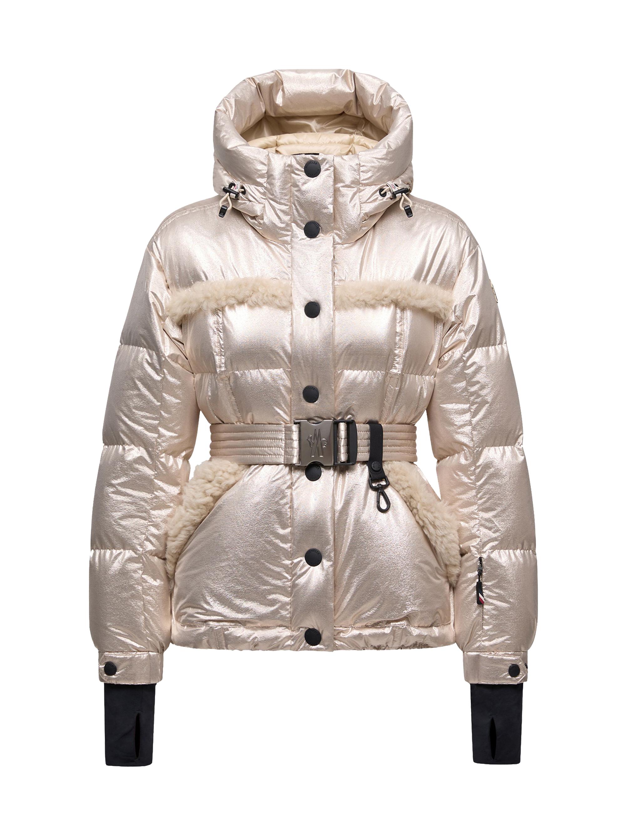 Moncler Grenoble Women's Mondim Ski Jacket with Shearling Trim - Pale Gold