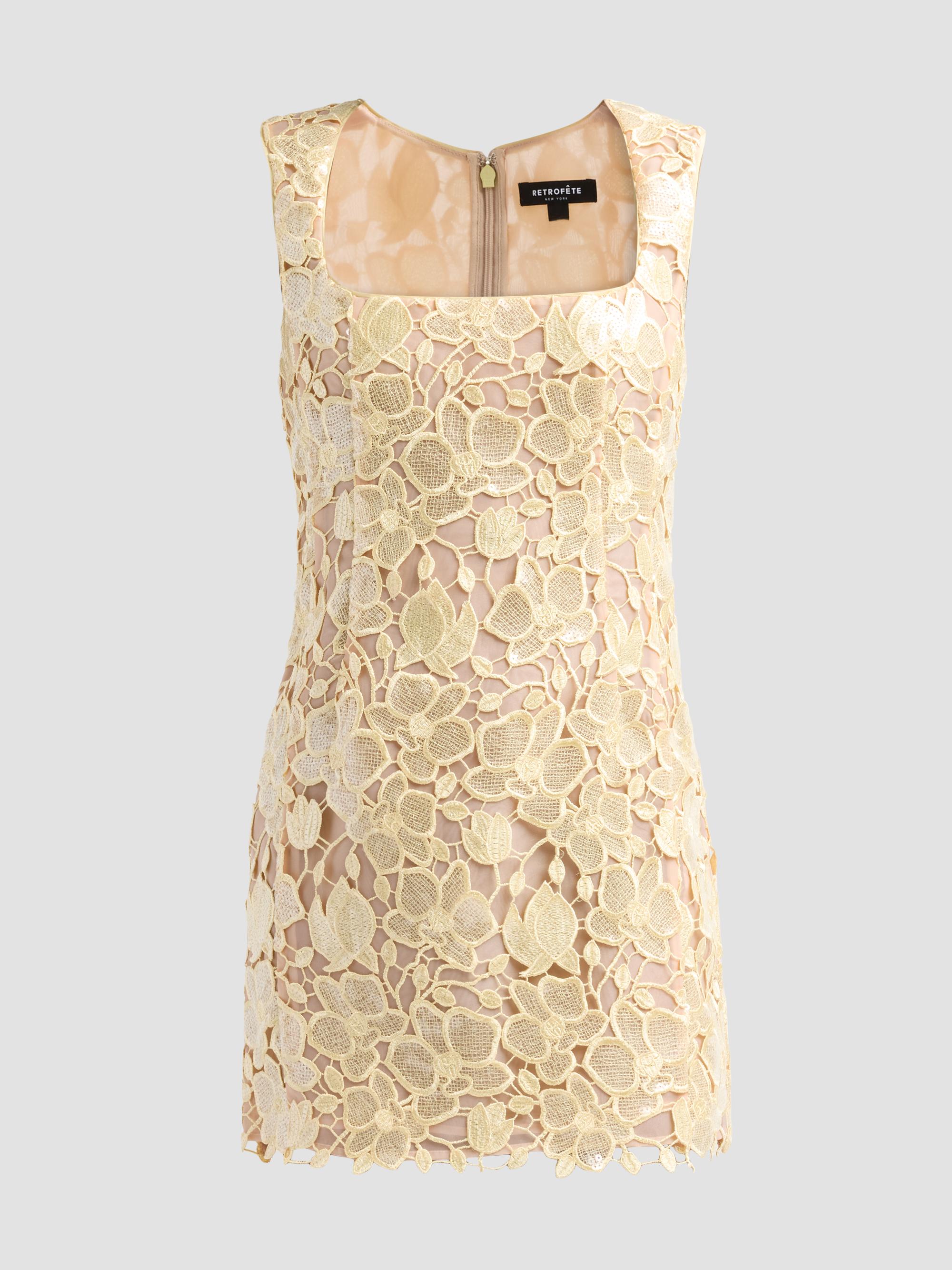 Retrofête Women's Elainy Embroidered Mini Dress - Yuzu | Thumbnail 6