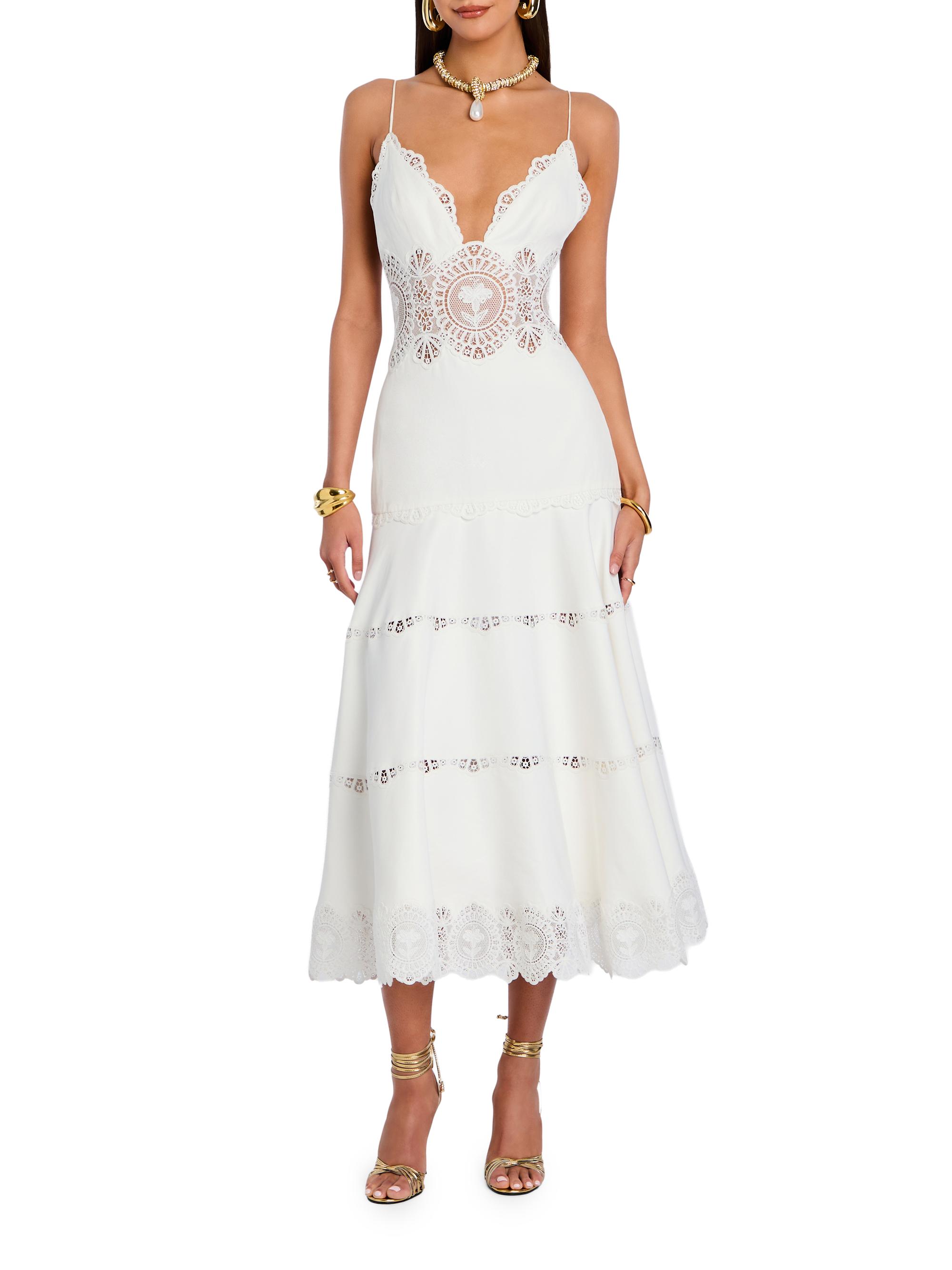 Retrofte Leilani Tiered Lace Midi-Dress | Saks Fifth Avenue