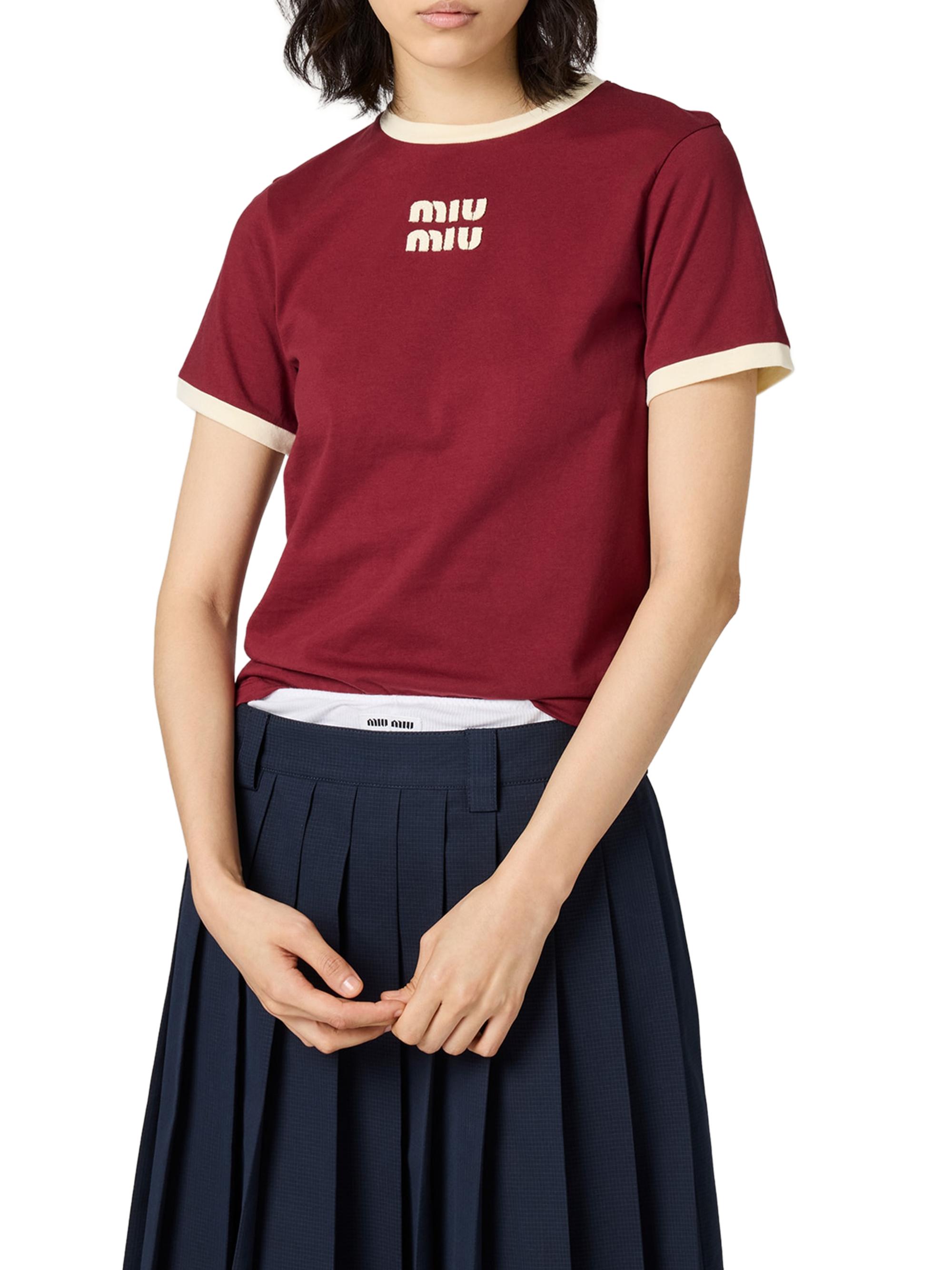 Miu Miu Cotton Jersey T-Shirt | Saks Fifth Avenue