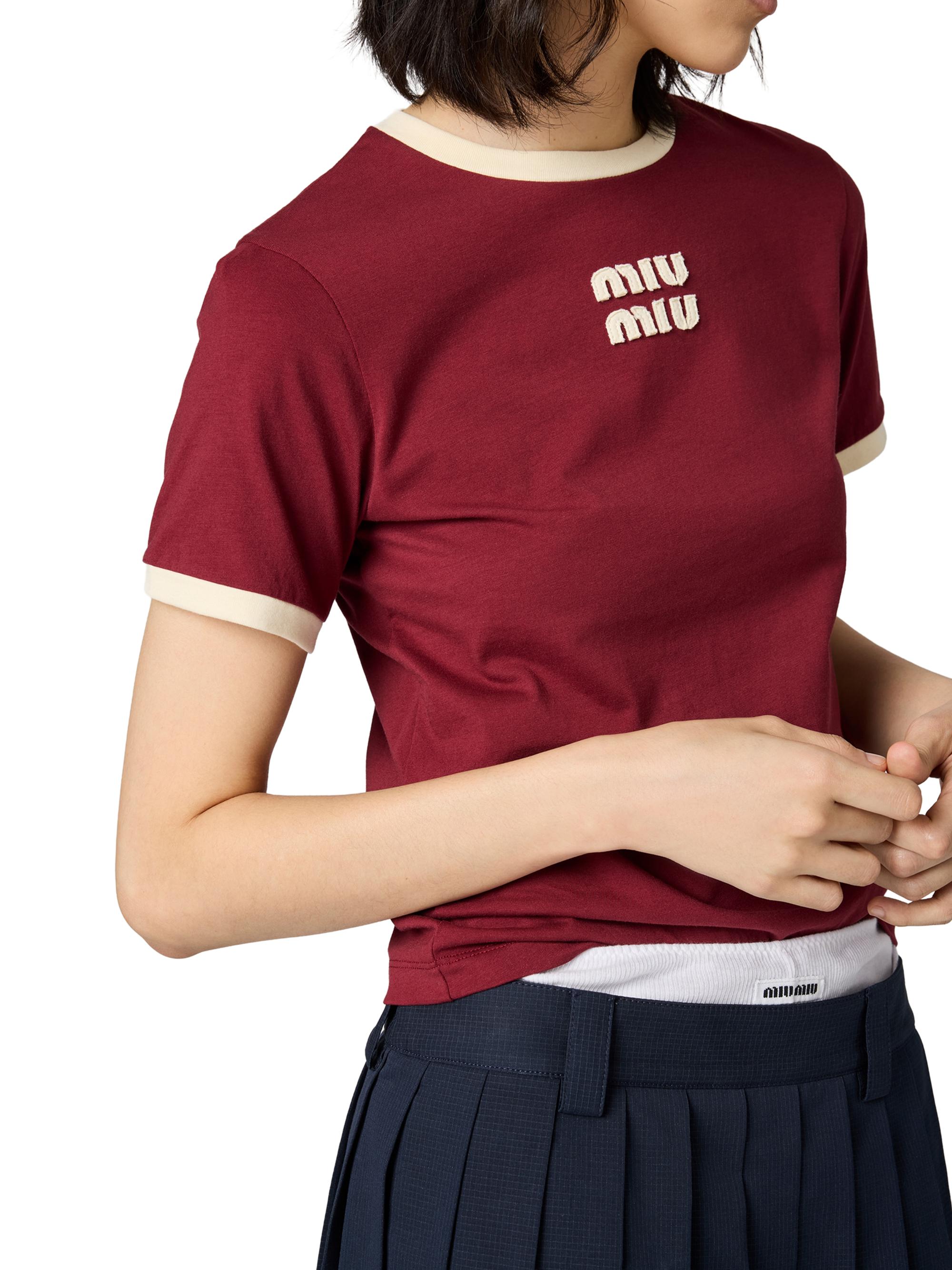 Miu Miu Cotton Jersey T-Shirt | Saks Fifth Avenue