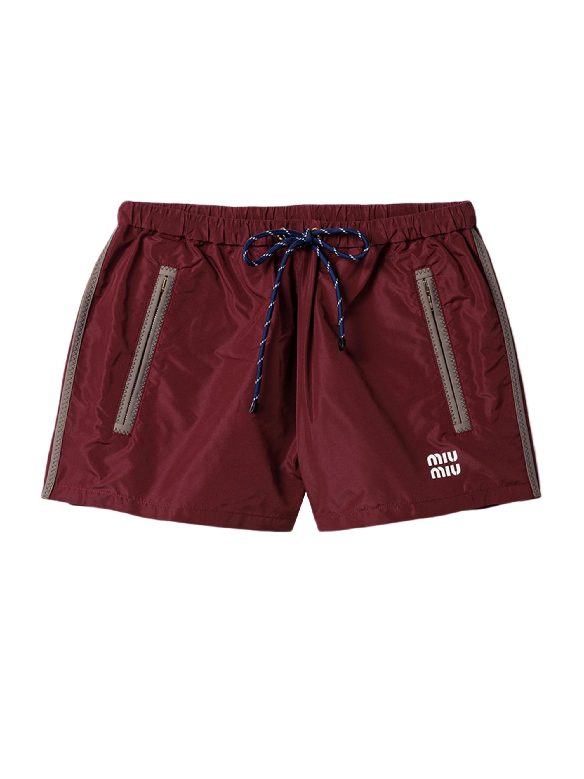 Miu Miu Women's Technical Fabric Shorts - Dark Red