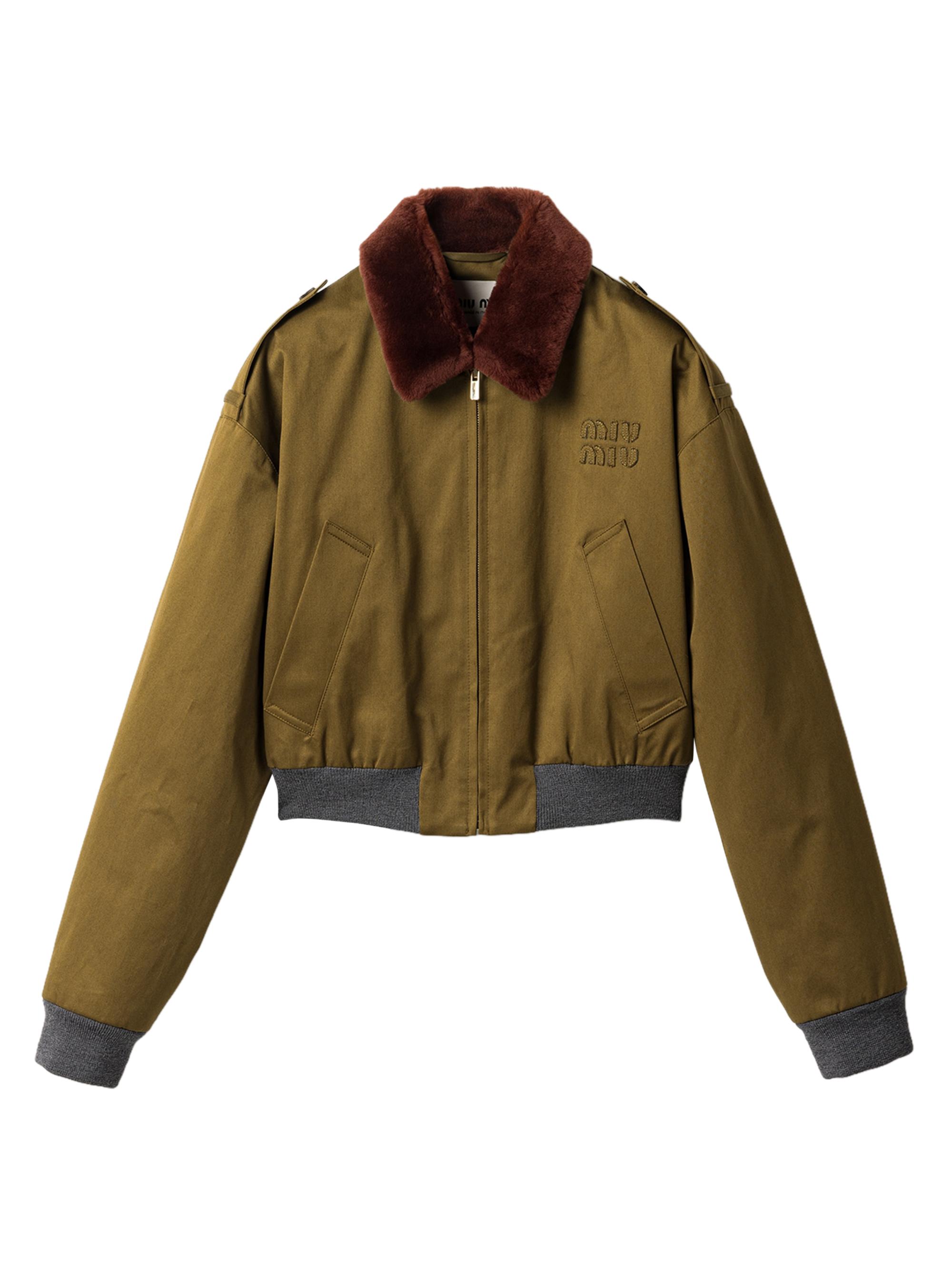 Miu Miu Women's Cotton Satin Bomber Jacket - Green