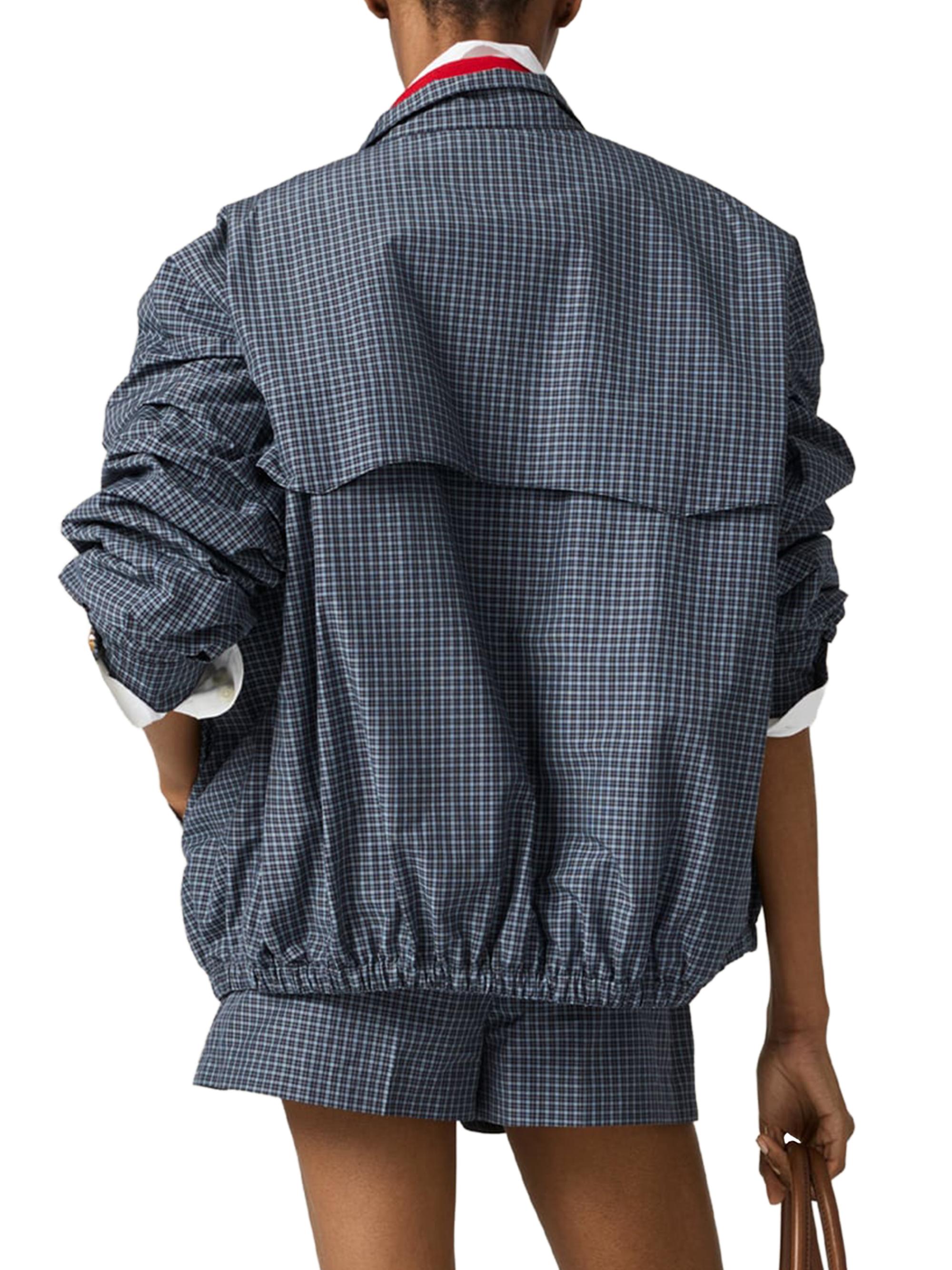 Miu Miu Checked Technical Fabric Blouson Jacket | Saks Fifth Avenue