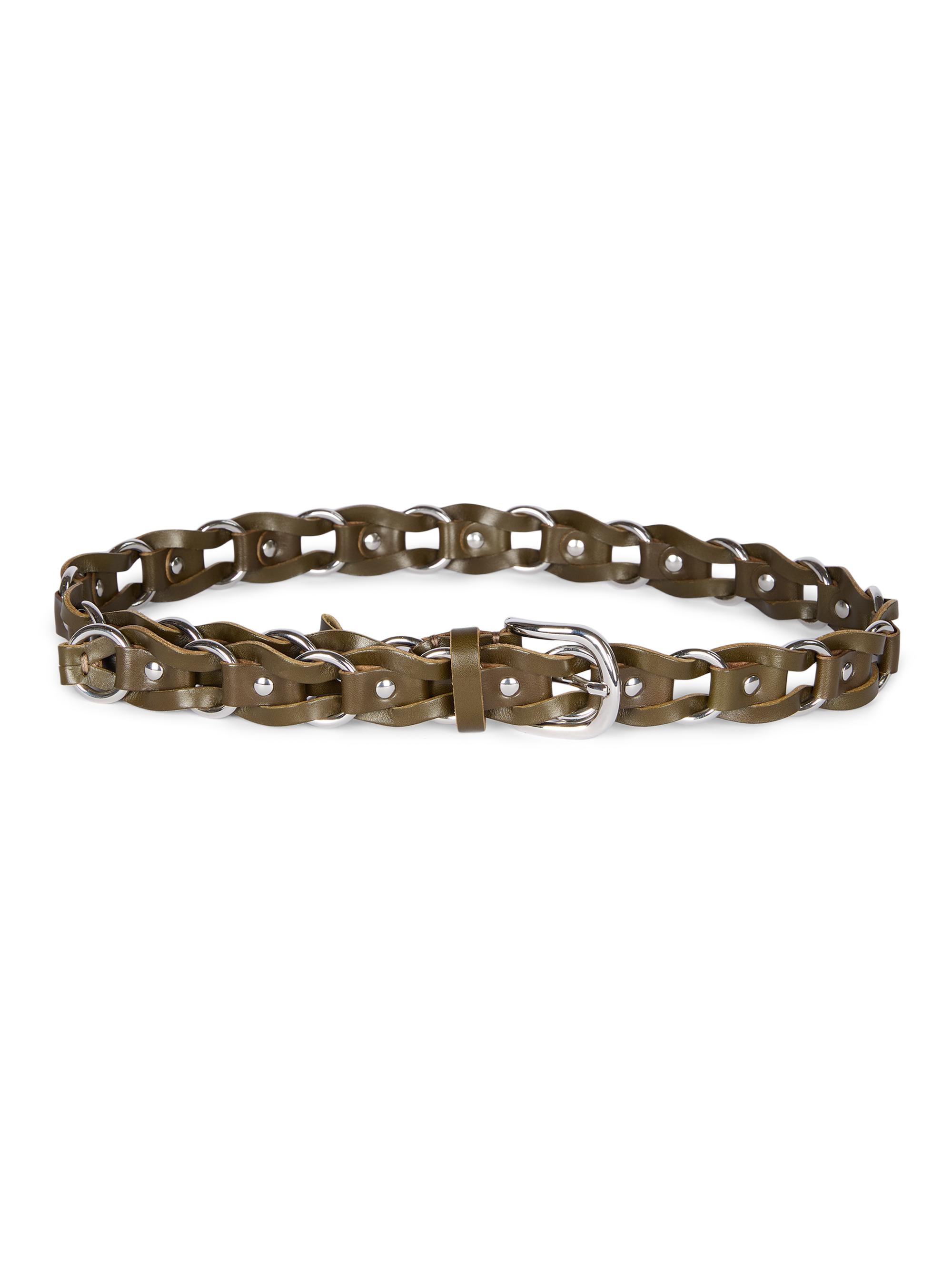 Isabel Marant Women's Bali Chain-Link & Leather Belt - Dark Khaki