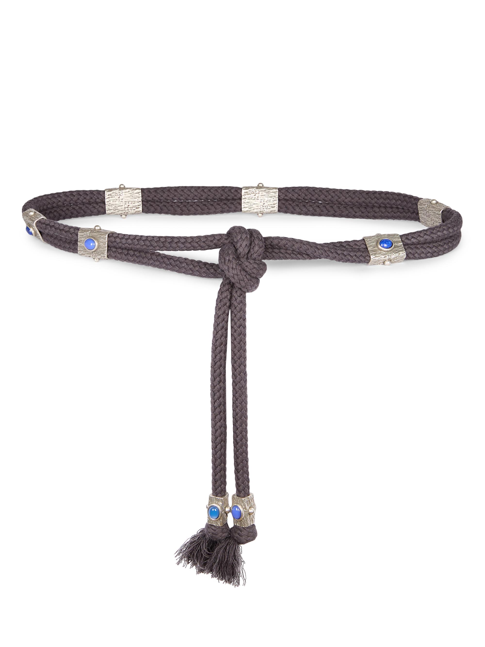 Isabel Marant Women's Aleea Cotton-Blend Cord Belt - Faded Black Silver