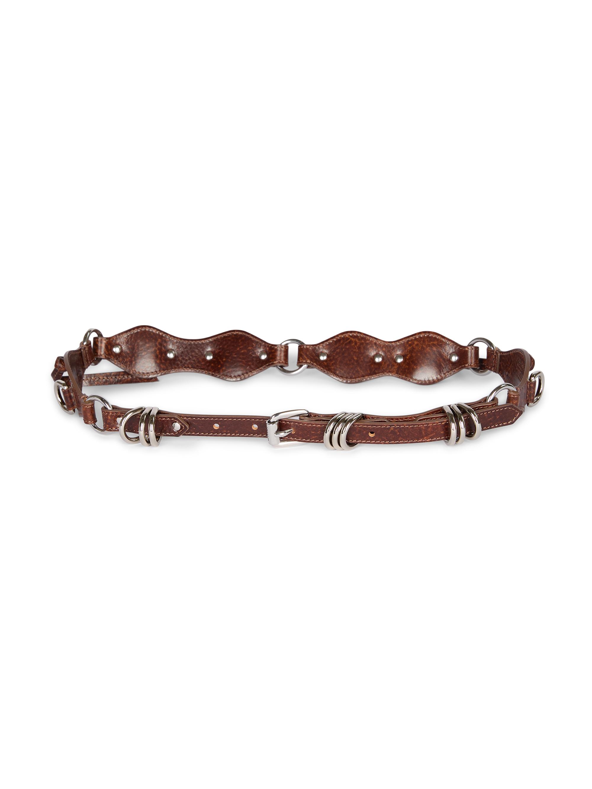 Isabel Marant Women's Bolton Leather Belt - Chocolate