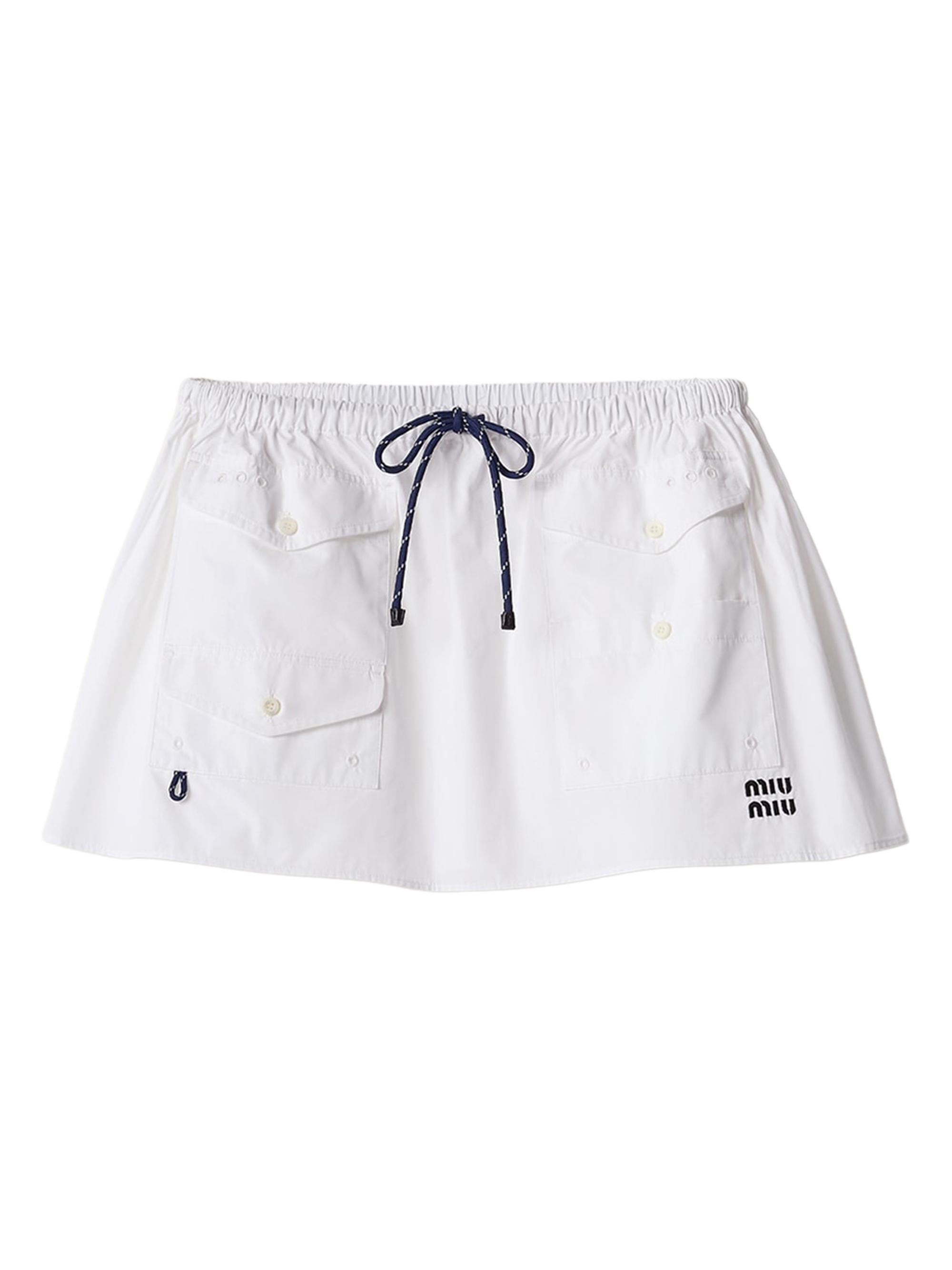 Miu Miu Women's Poplin Miniskirt - White