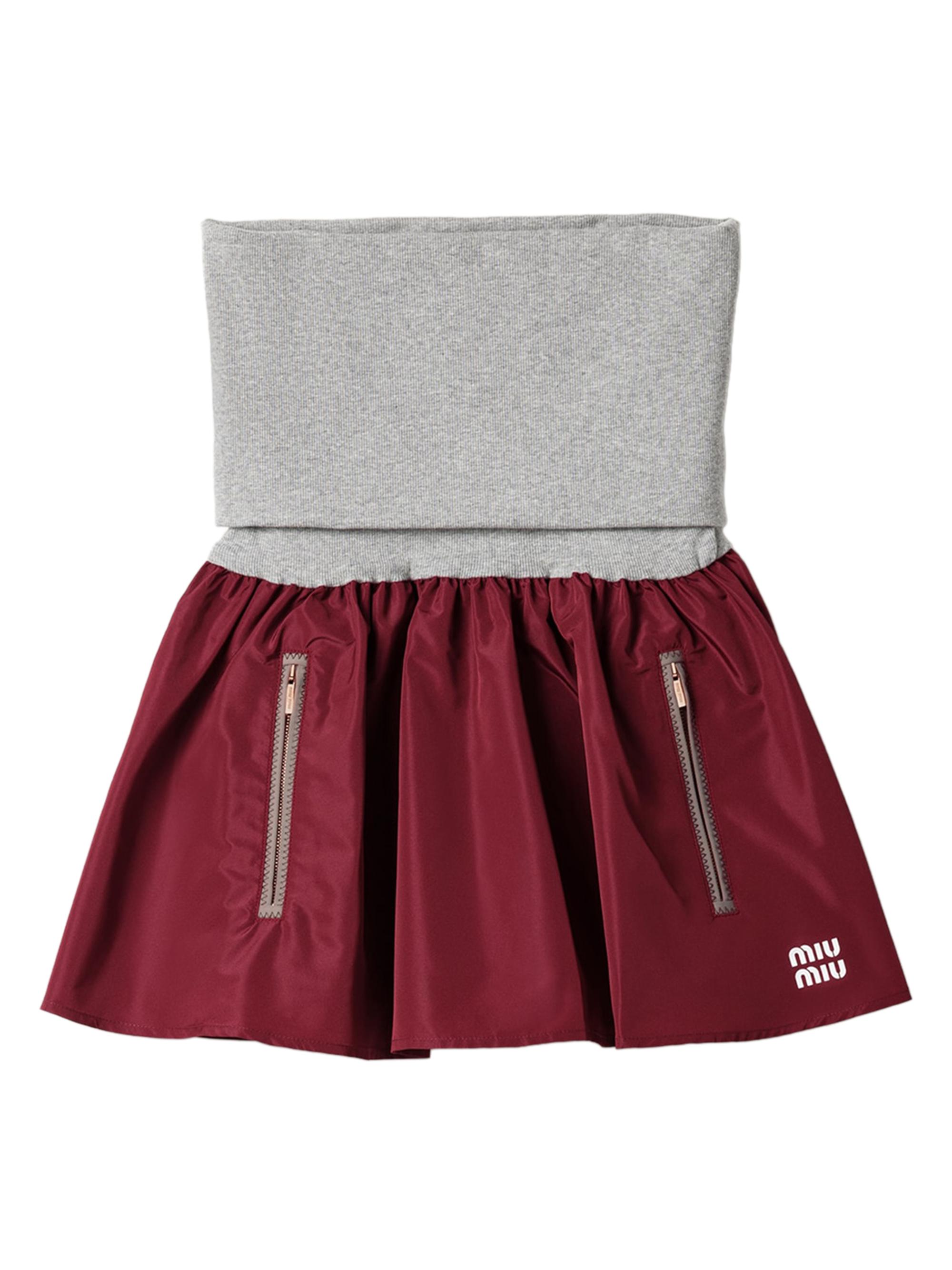 Miu Miu Women's Technical Fabric Mini Skirt - Dark Red