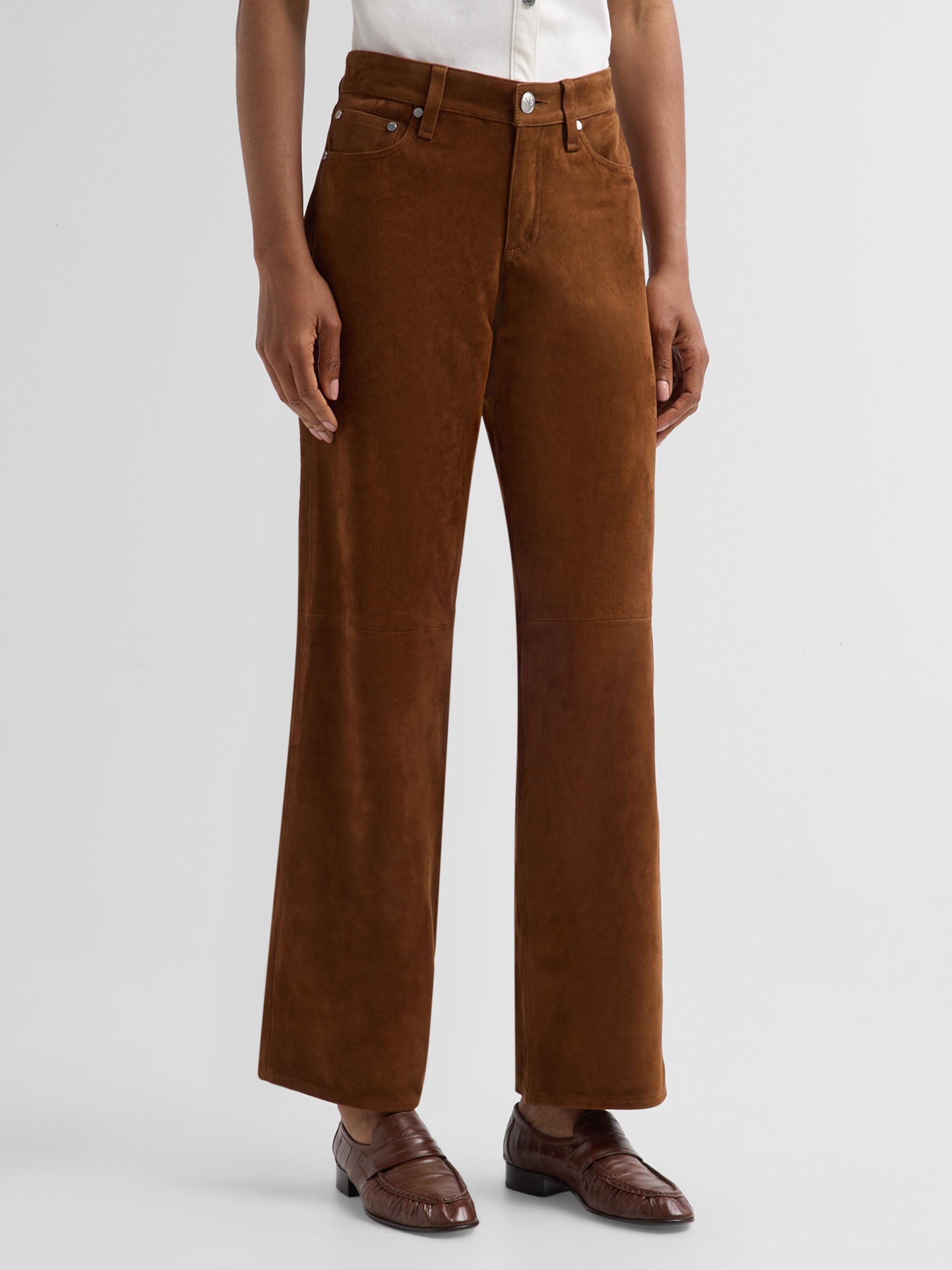 rag & bone Women's Cam Suede Pants - Brown | Thumbnail 4