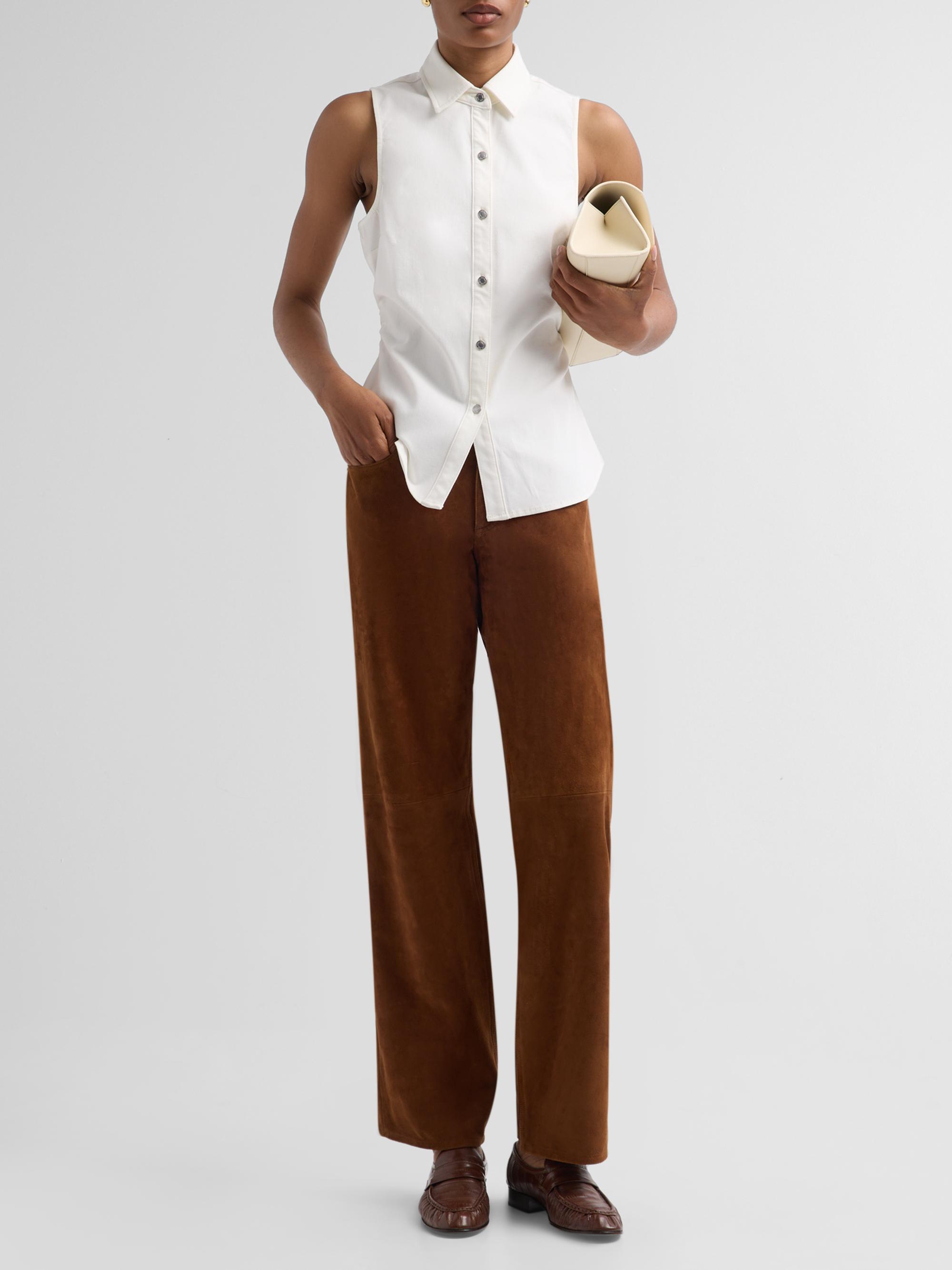 rag & bone Women's Cam Suede Pants - Brown | Thumbnail 2