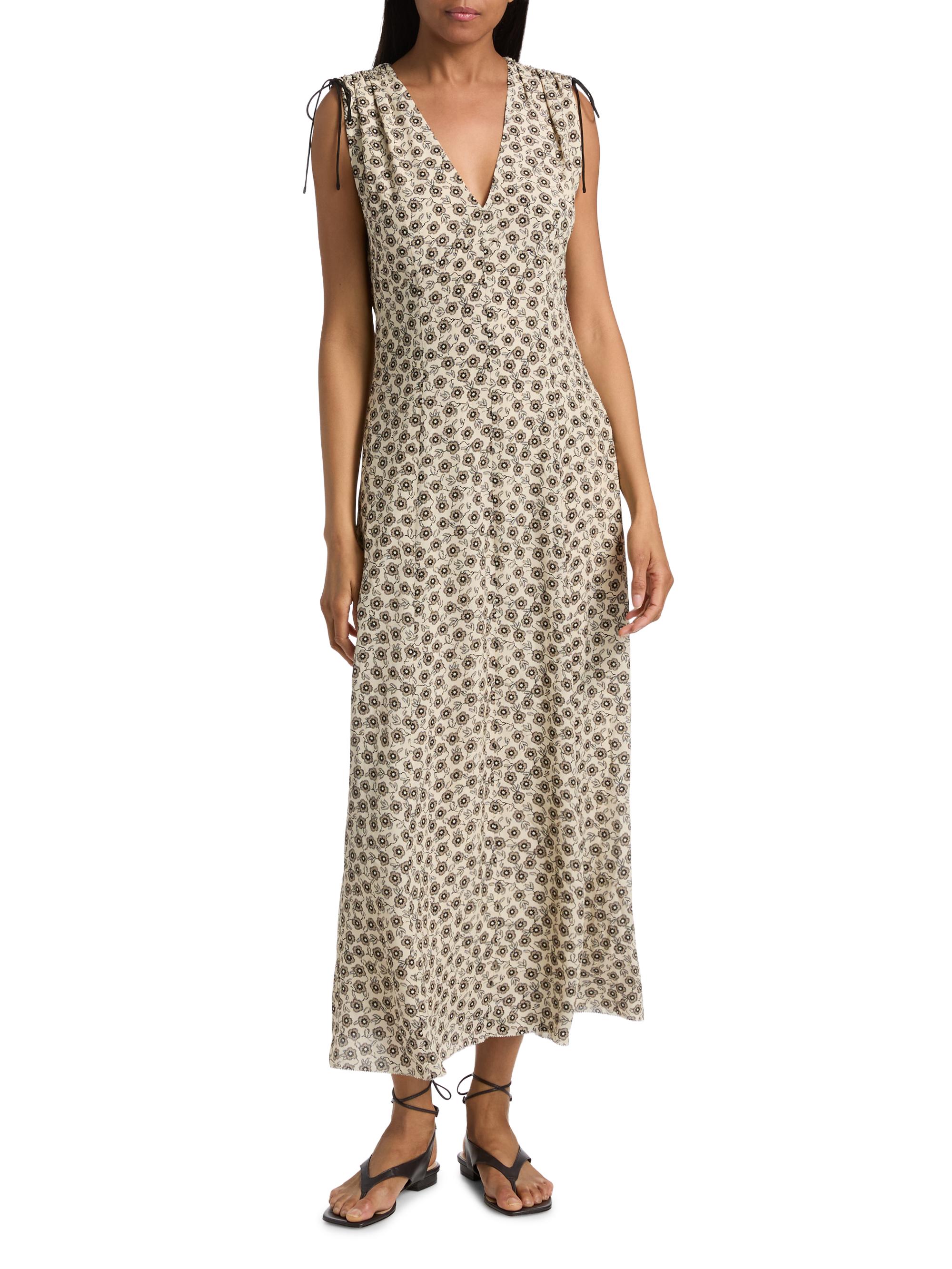 rag & bone Women's Emmet Floral Midi-Dress - Cream Floral | Thumbnail 3