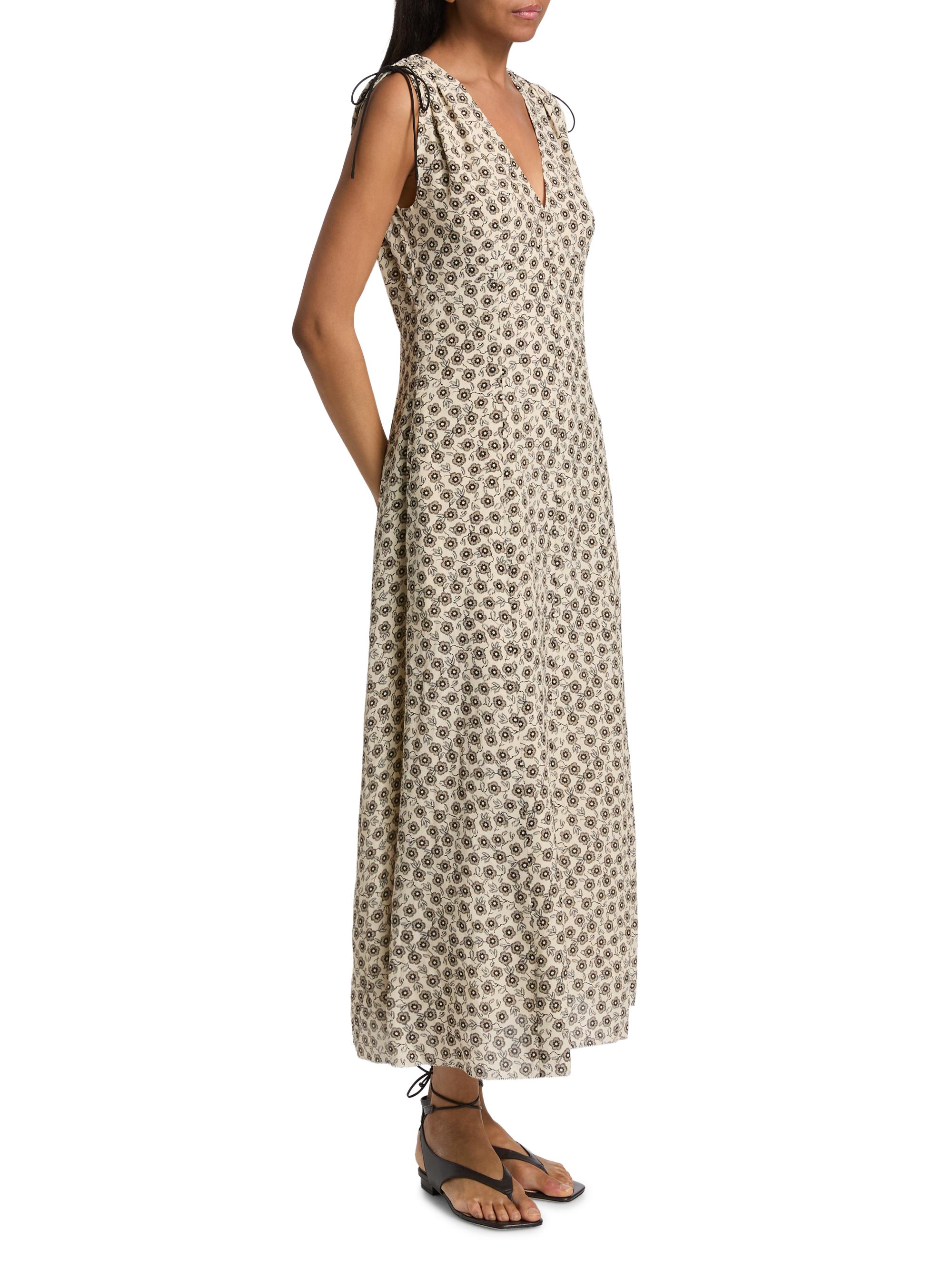 rag & bone Women's Emmet Floral Midi-Dress - Cream Floral | Thumbnail 4