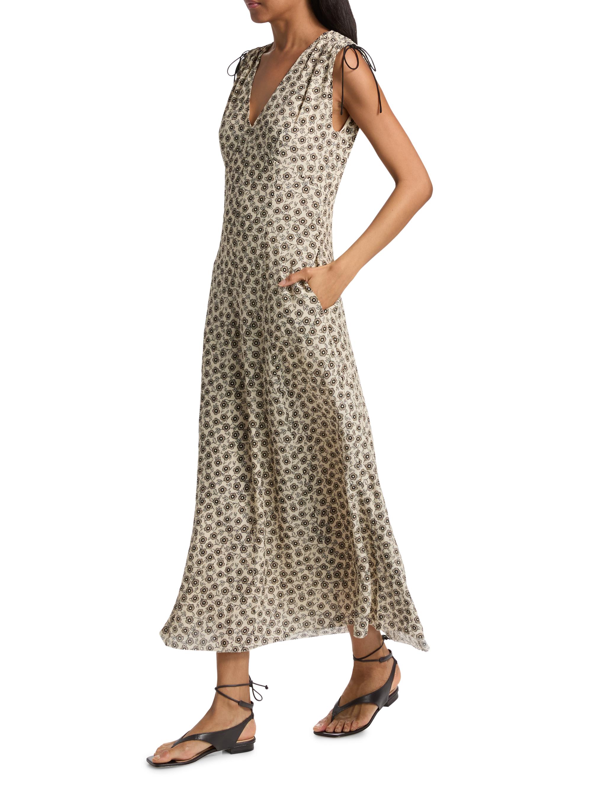 rag & bone Women's Emmet Floral Midi-Dress - Cream Floral | Thumbnail 2
