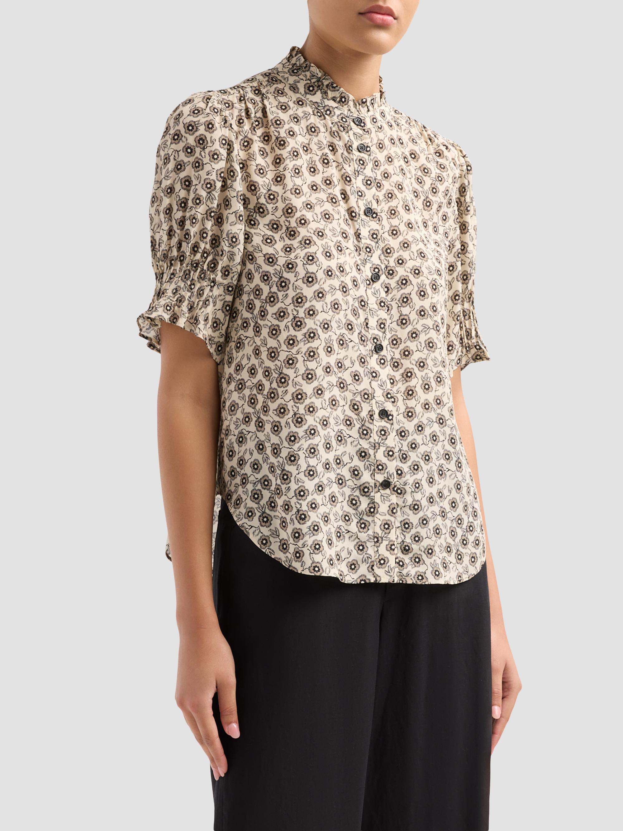 rag & bone Women's Dakota Floral Silk-Blend Blouse - Cream Floral | Thumbnail 4