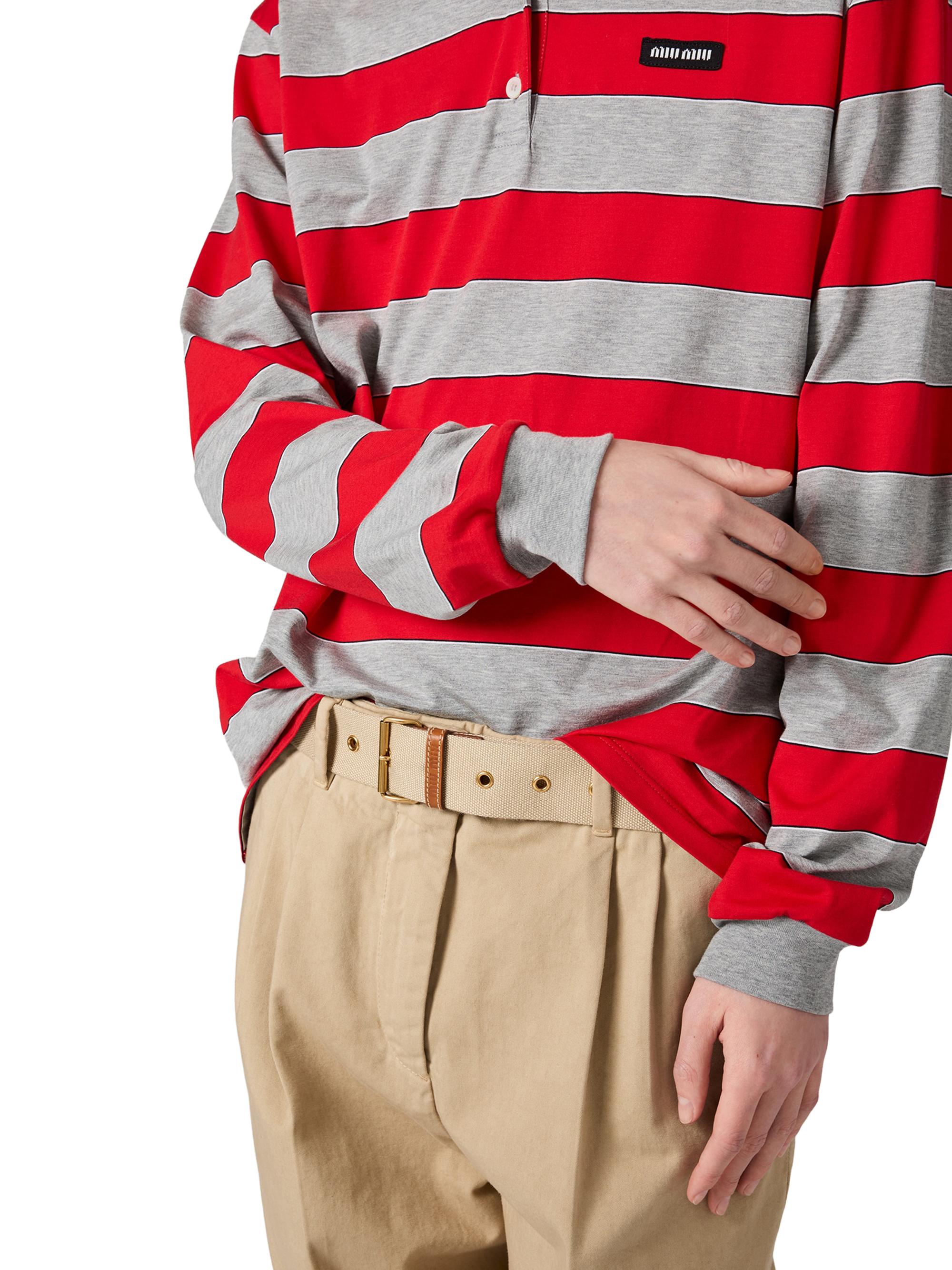 Striped Jersey Polo Shirt