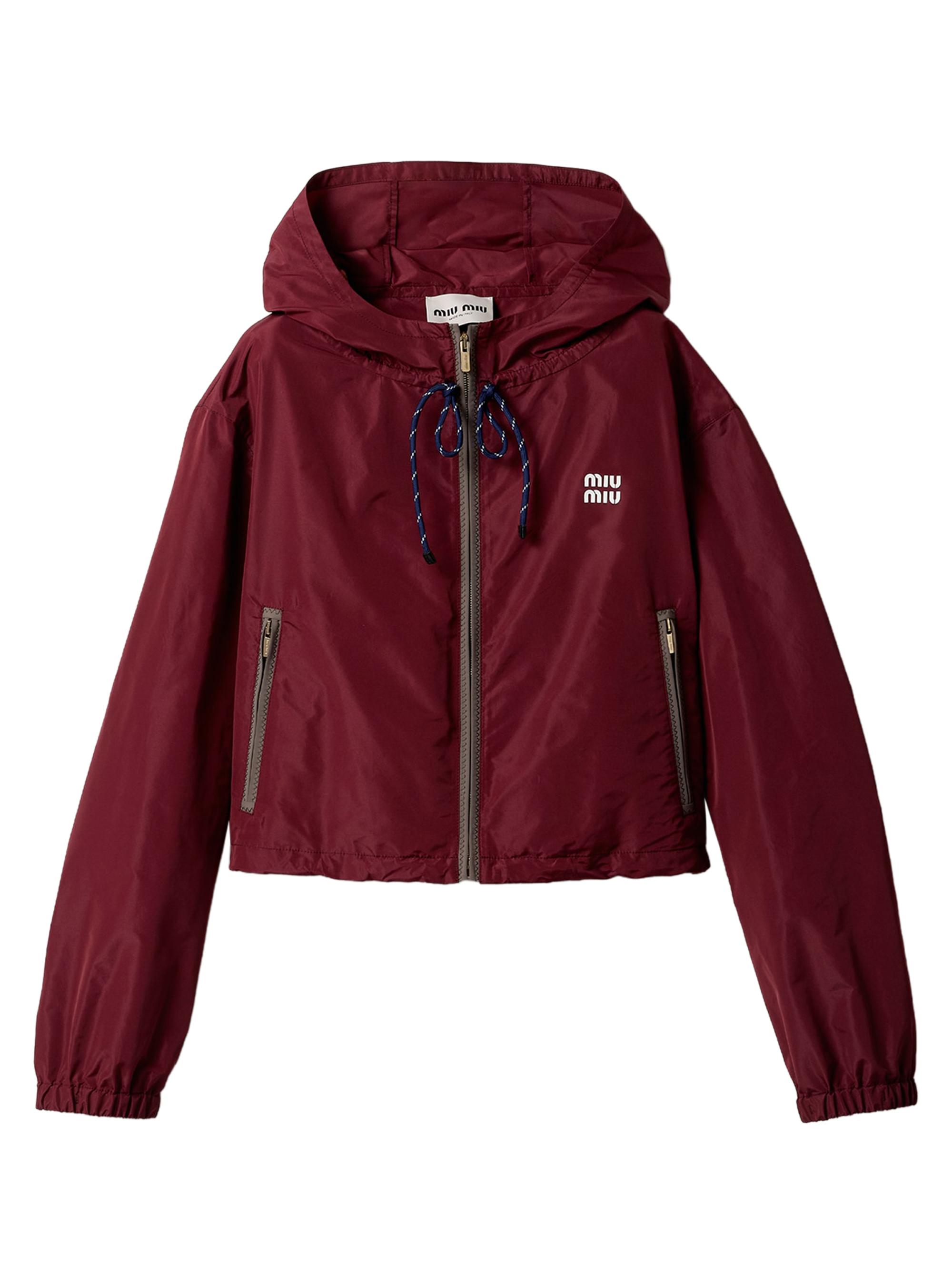 Miu Miu Women's Technical Fabric Blouson Jacket - Dark Red
