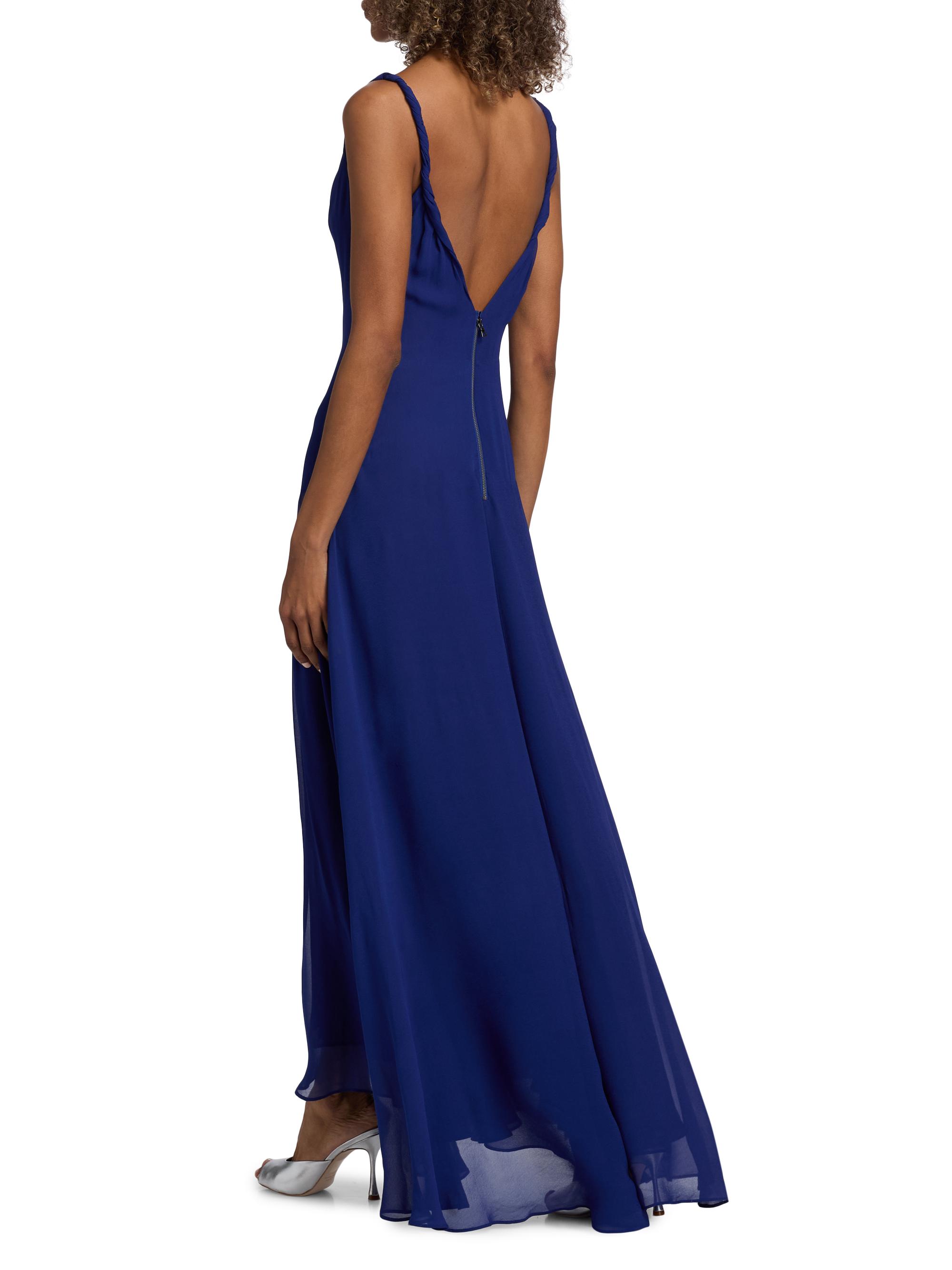 alice and olivia blue long dress SELENE PLEATED MAXI DRESS in SOIREE TRUE BLUE