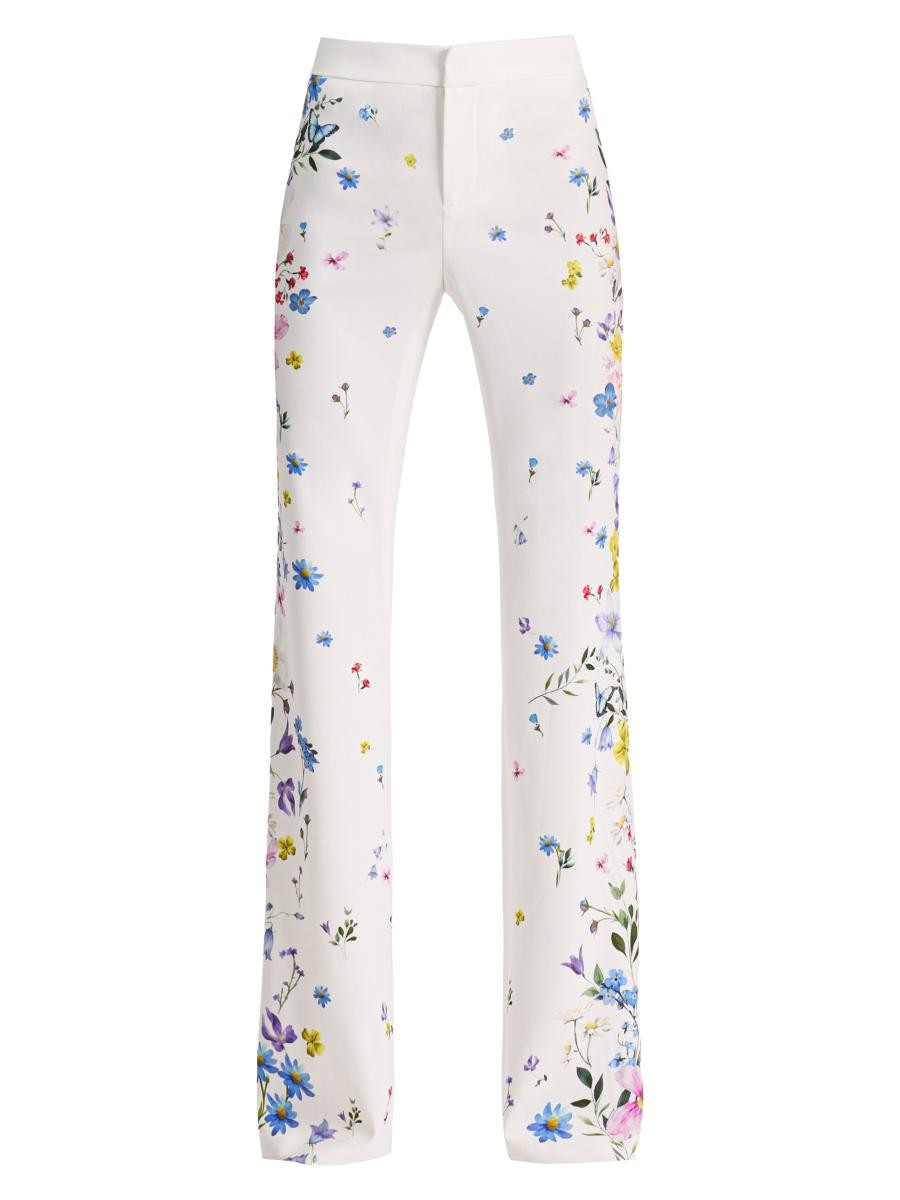 ALICE + OLIVIA Andrew Floral Slim Boot-Cut Pants | Saks Fifth Avenue