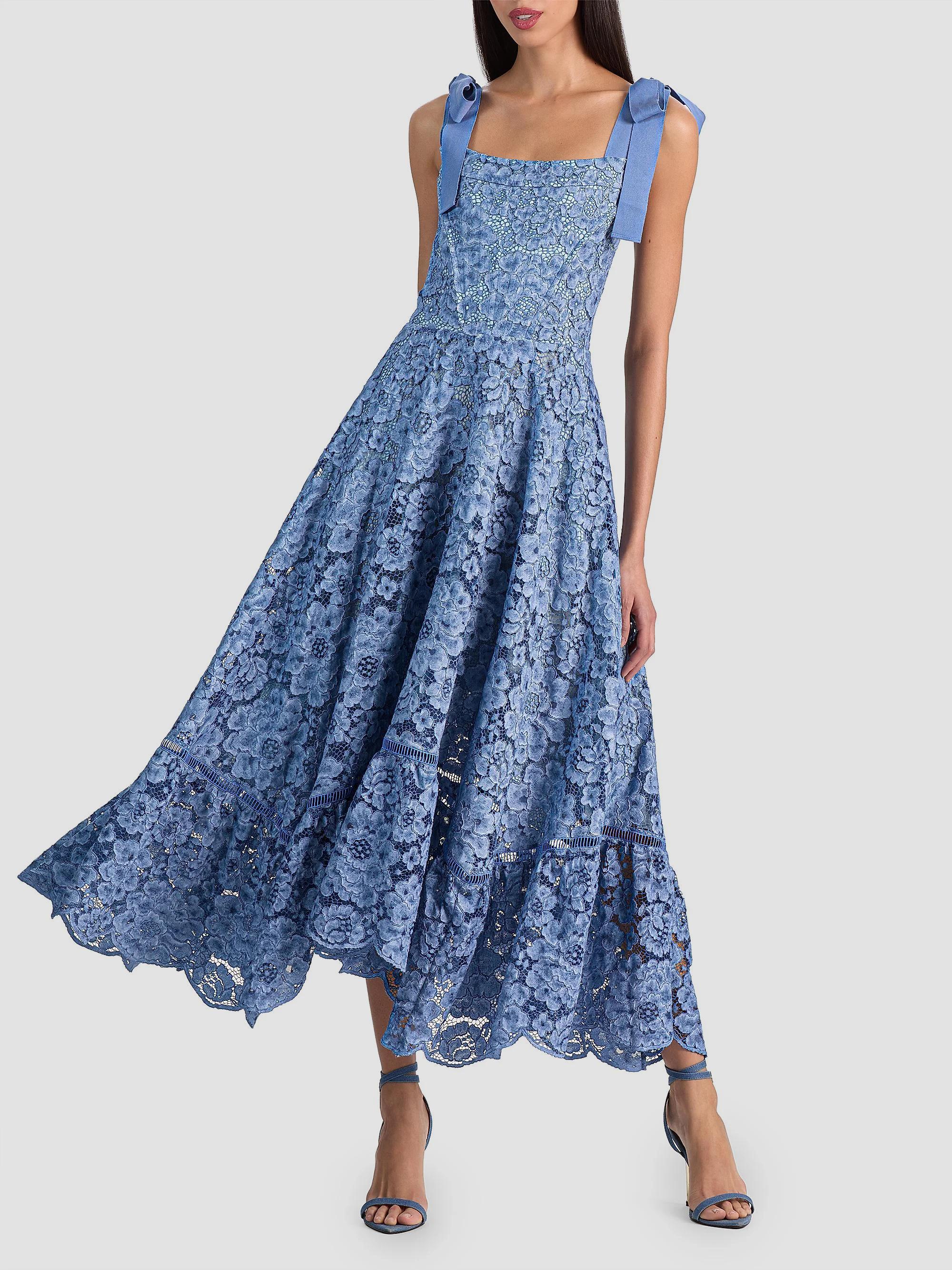 ALICE + OLIVIA Rosalee Lace Bustier Midi-Dress | Saks Fifth Avenue