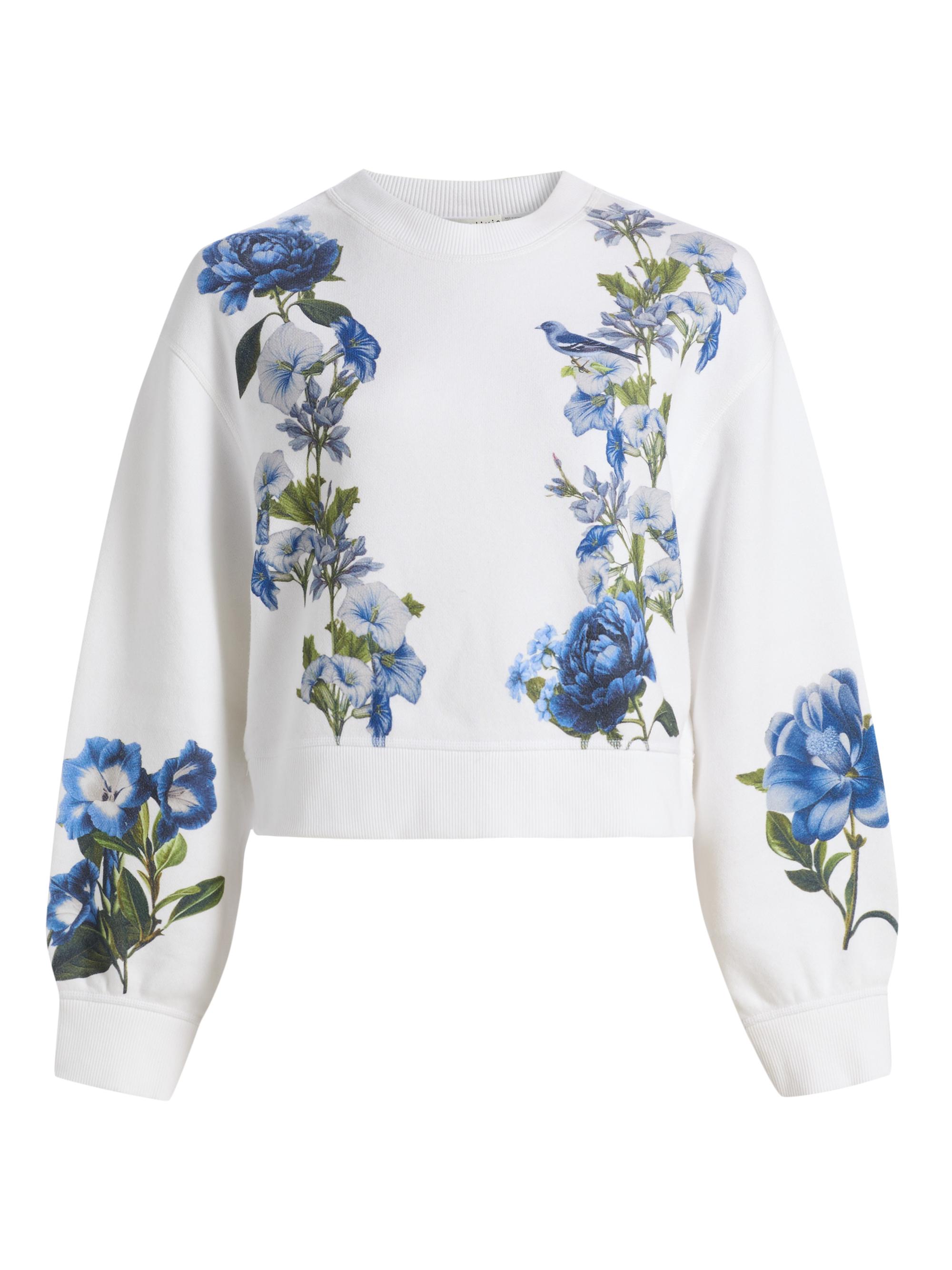 ALICE + OLIVIA Women's Russell Floral Crewneck Sweatshirt - American Beauty Off White
