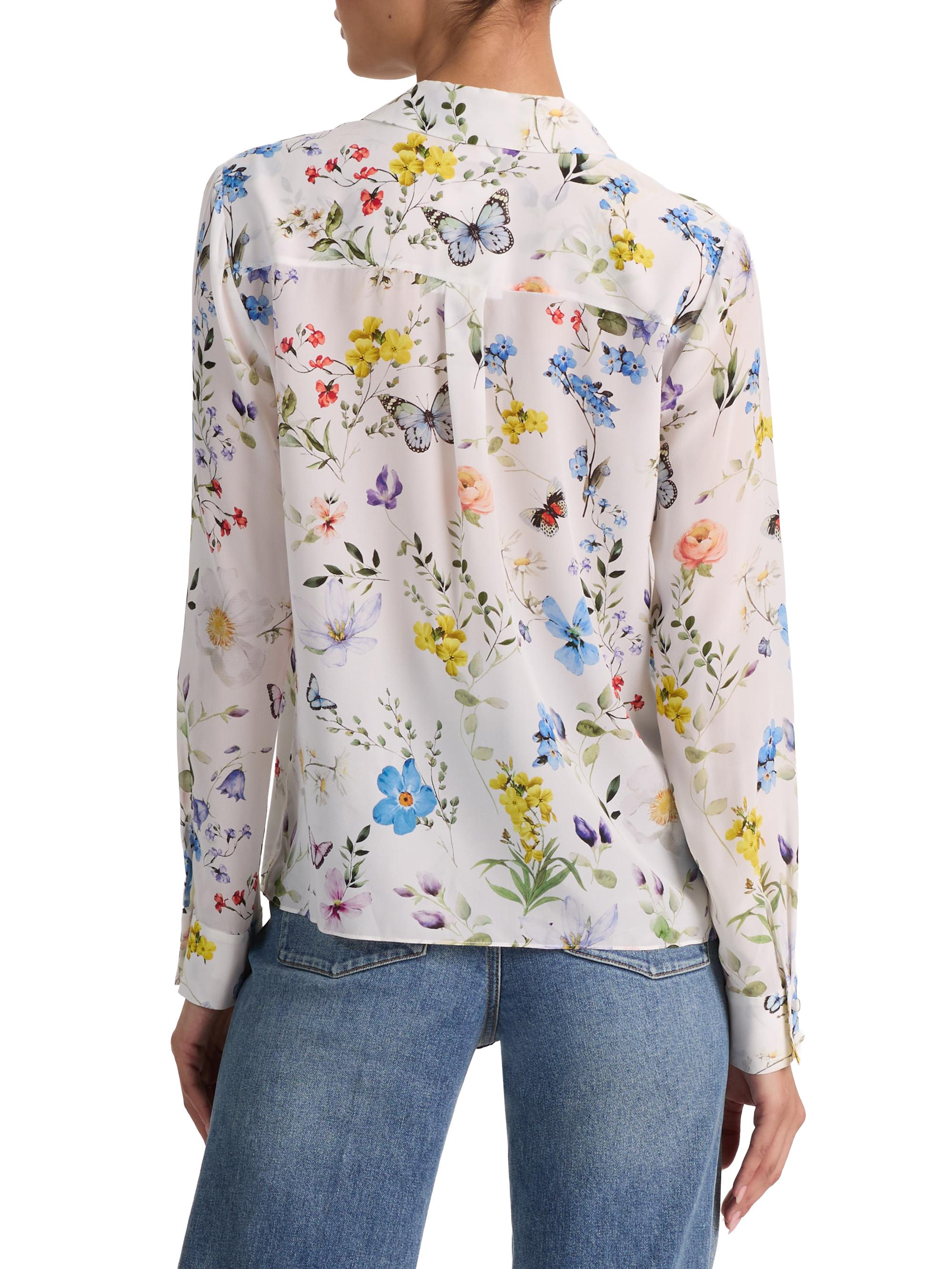 Alice&amp;Olivia  シルクシャツ WILLA SILK BLOUSE in WINTER'S TALE | ALICE + OLIVIA