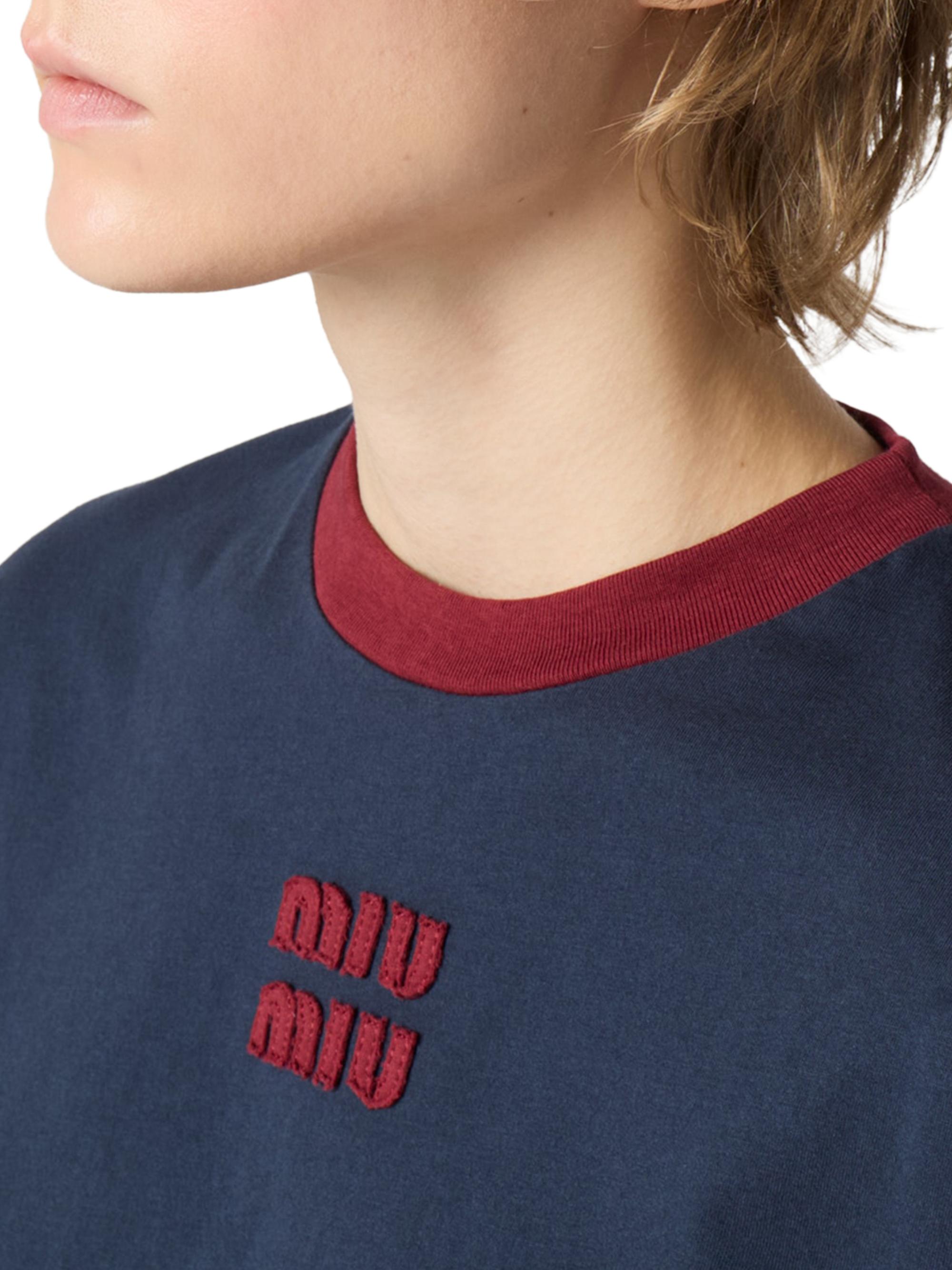 Miu Miu Long-Sleeved Cotton Jersey T-Shirt | Saks Fifth Avenue