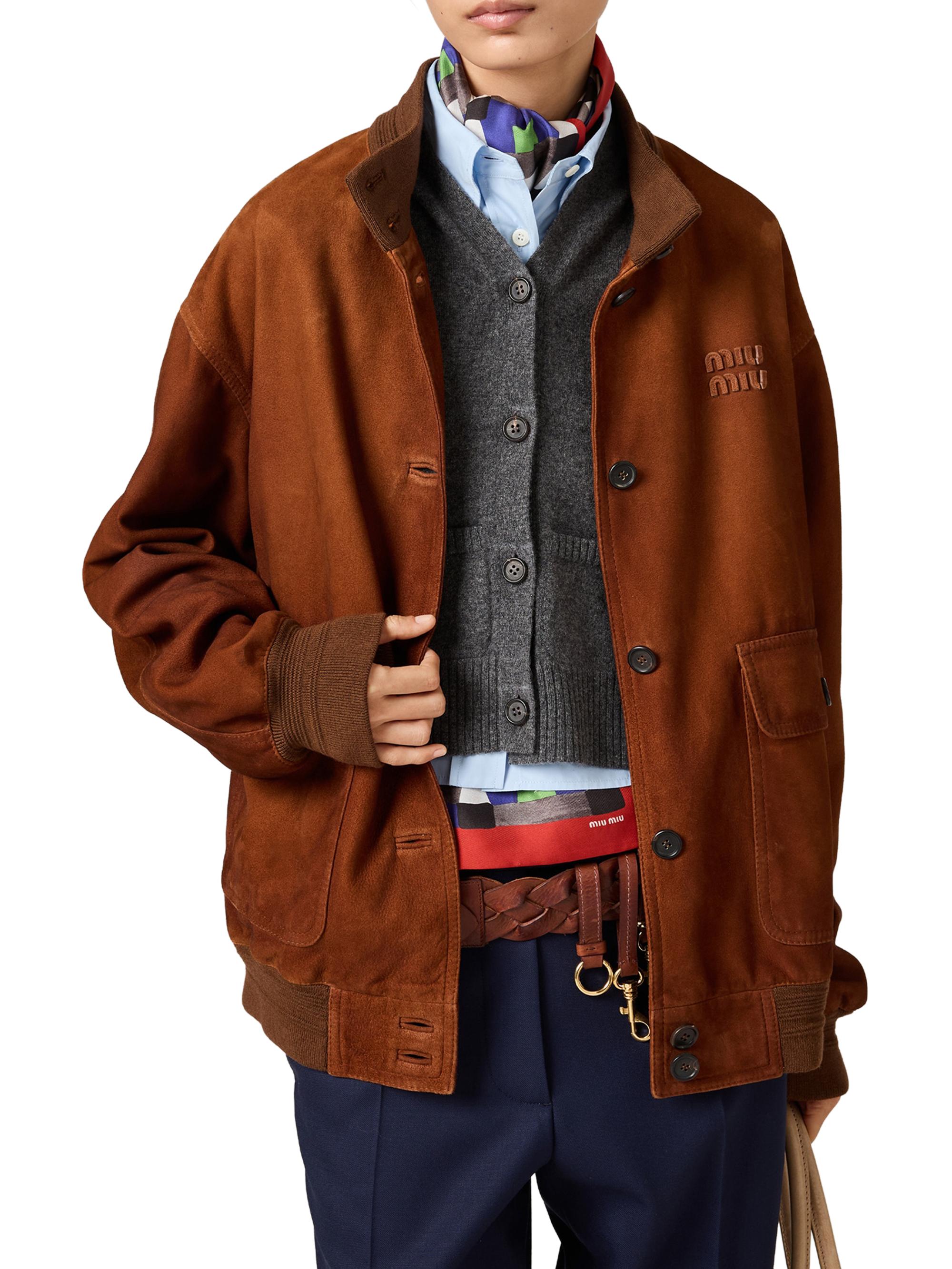 Miu Miu Waxed Suede Jacket | Saks Fifth Avenue
