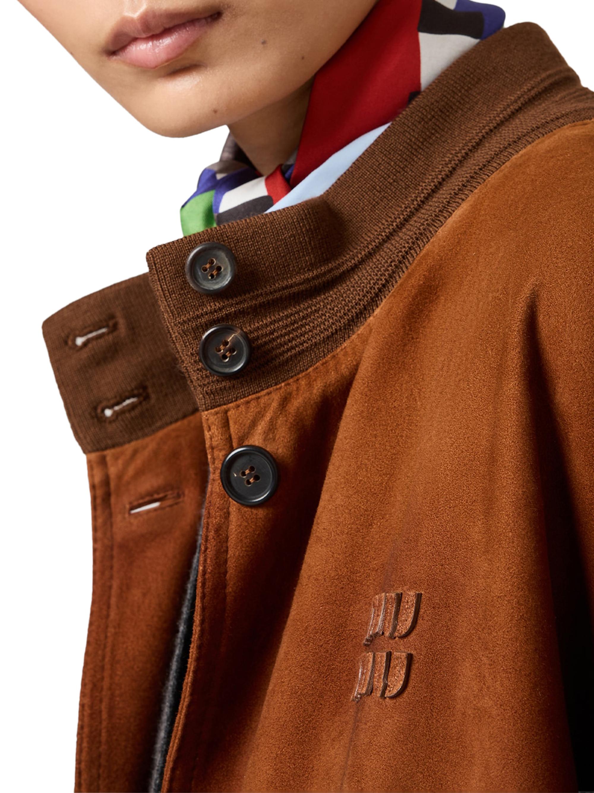 Miu Miu Waxed Suede Jacket | Saks Fifth Avenue