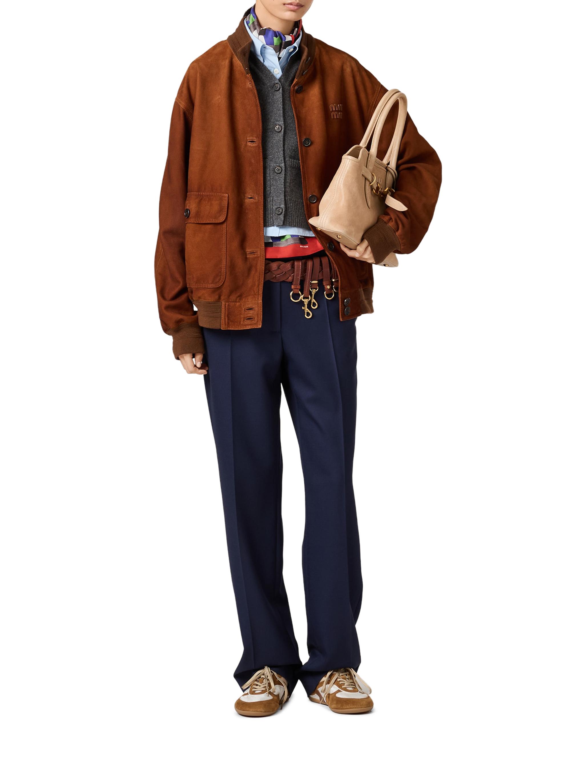 Miu Miu Waxed Suede Jacket | Saks Fifth Avenue
