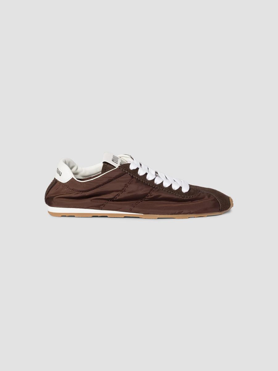 Miu Miu Plume Technical Fabric and Suede Sneakers | Saks Fifth Avenue