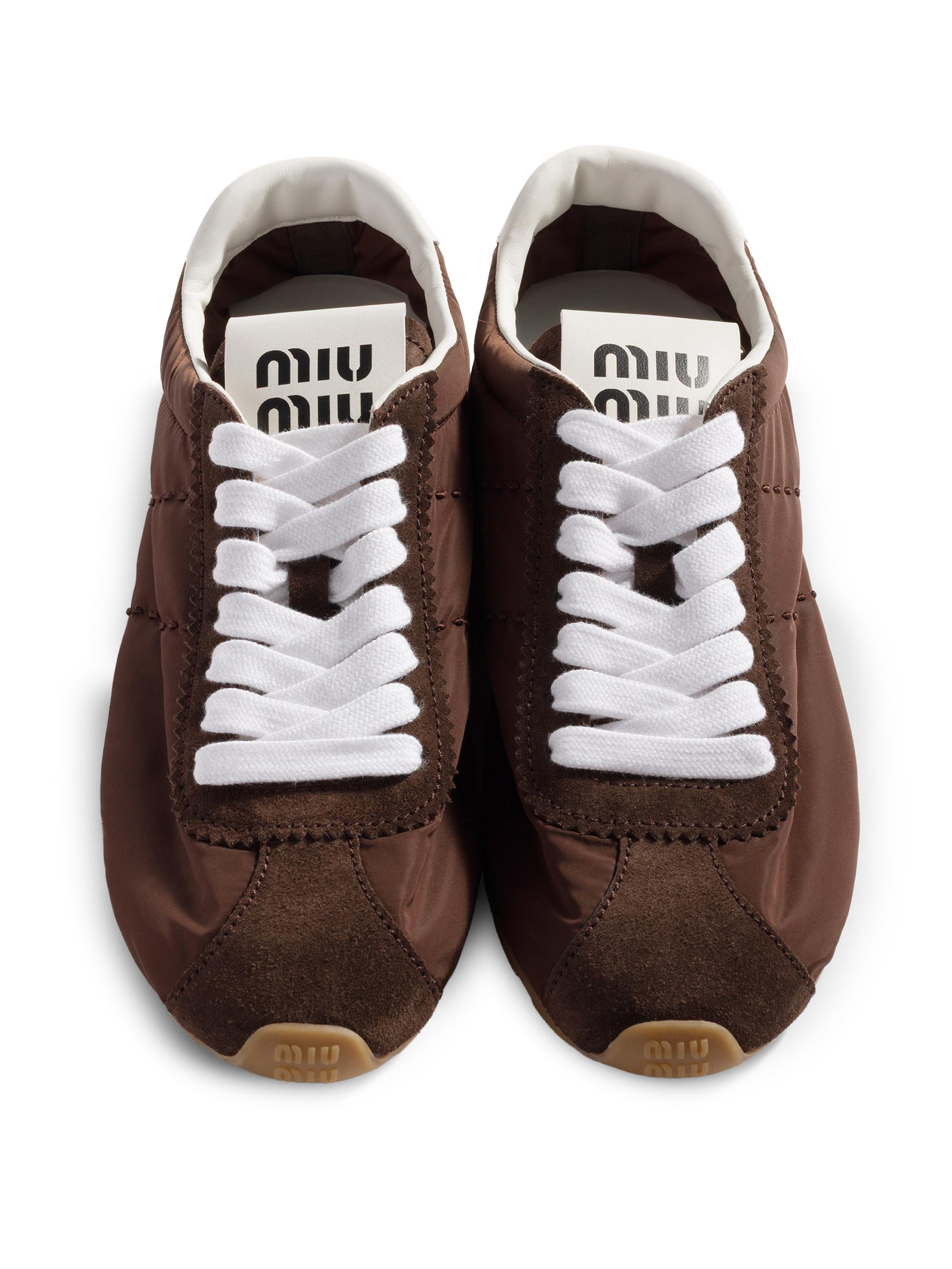 Miu Miu Plume Technical Fabric and Suede Sneakers | Saks Fifth Avenue