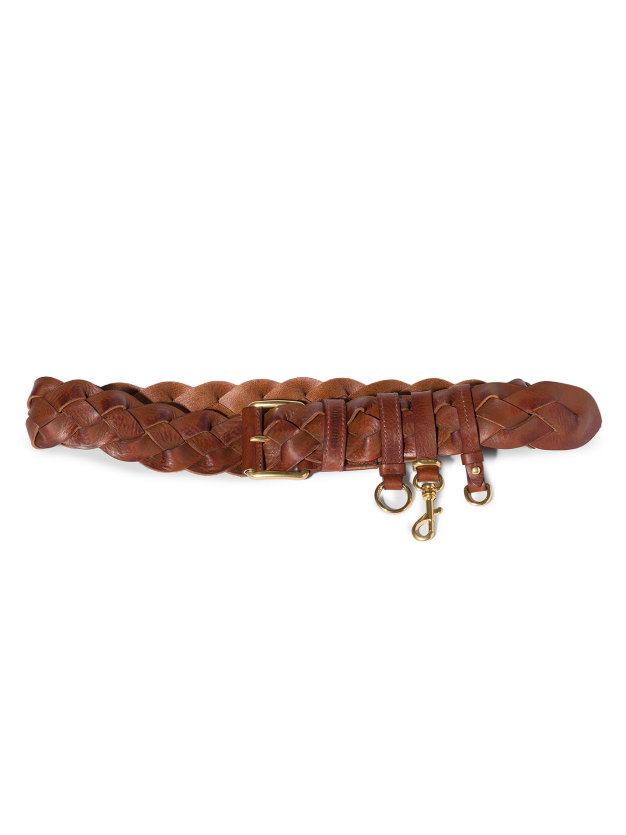 Miu Miu Women's Leather Belt - Dark Brown