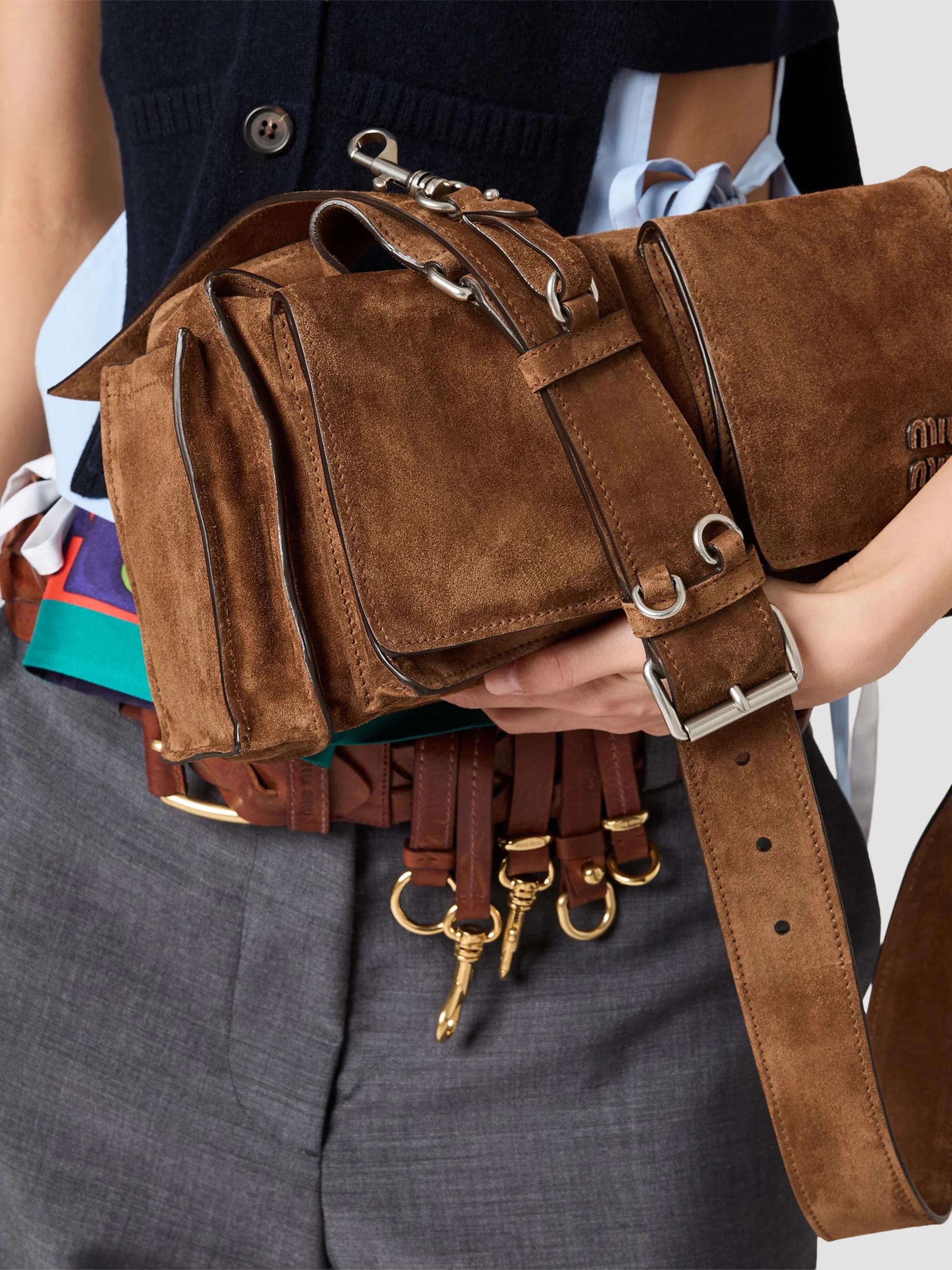 Miu Miu Utilitaire Suede Shoulder Bag | Saks Fifth Avenue
