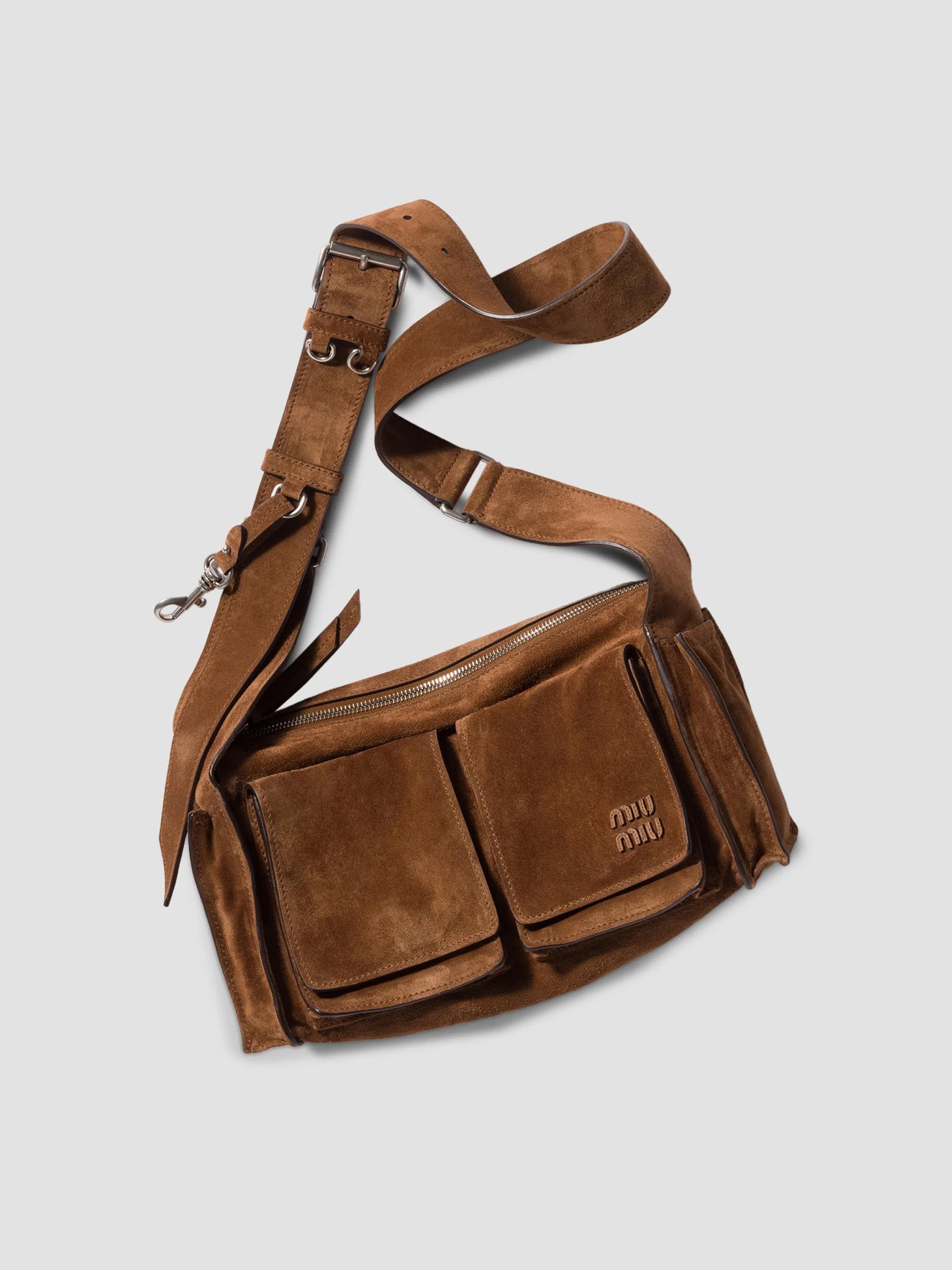 MIU MIU Suède Leather Shoulder Bag Miu Miu Utilitaire Suede Shoulder Bag | Saks Fifth Avenue