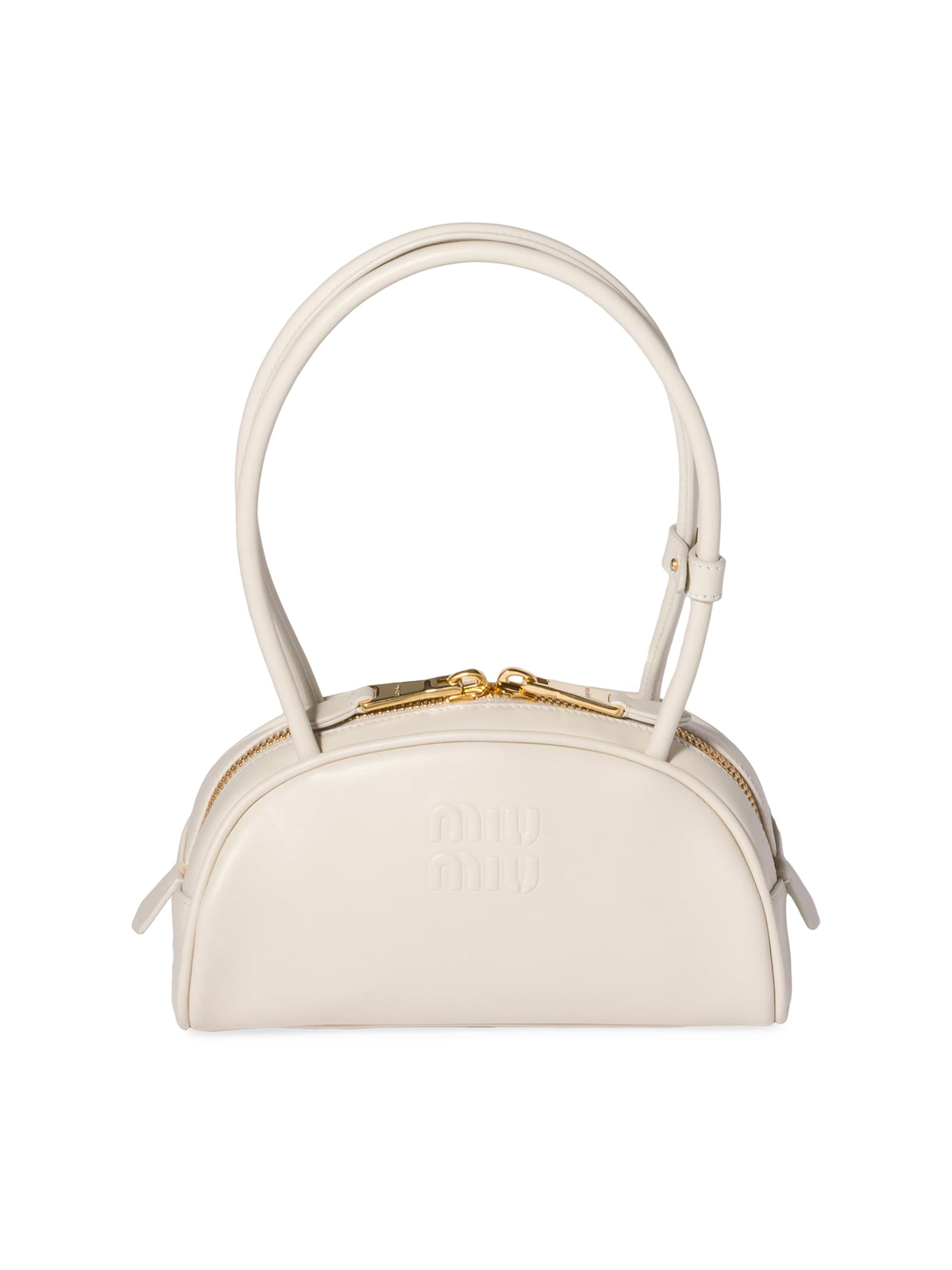 Miu Miu Women's Beau Leather Shoulder Bag - Beige | Thumbnail 6