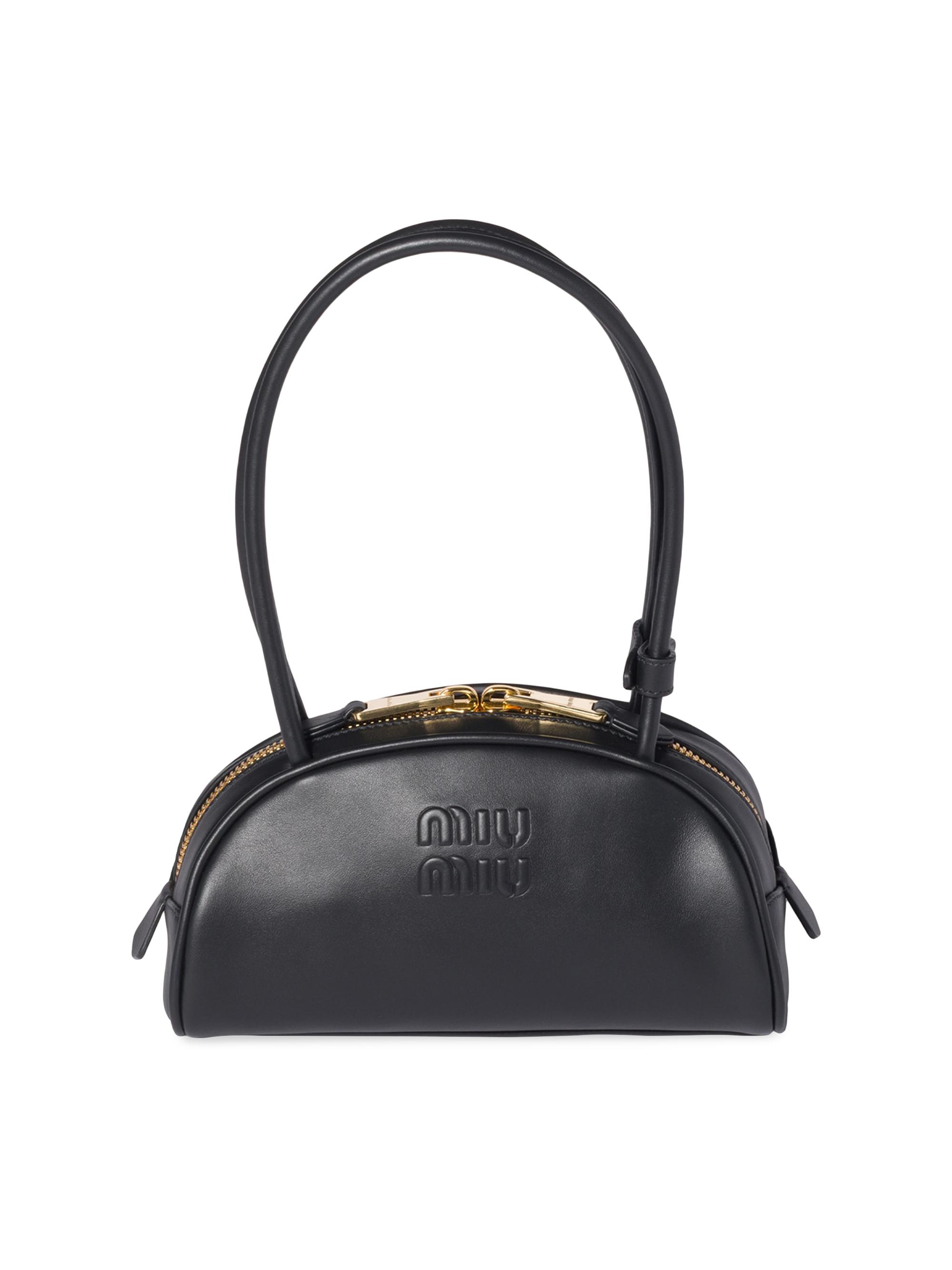 Miu Miu Women's Beau Leather Shoulder Bag - Black