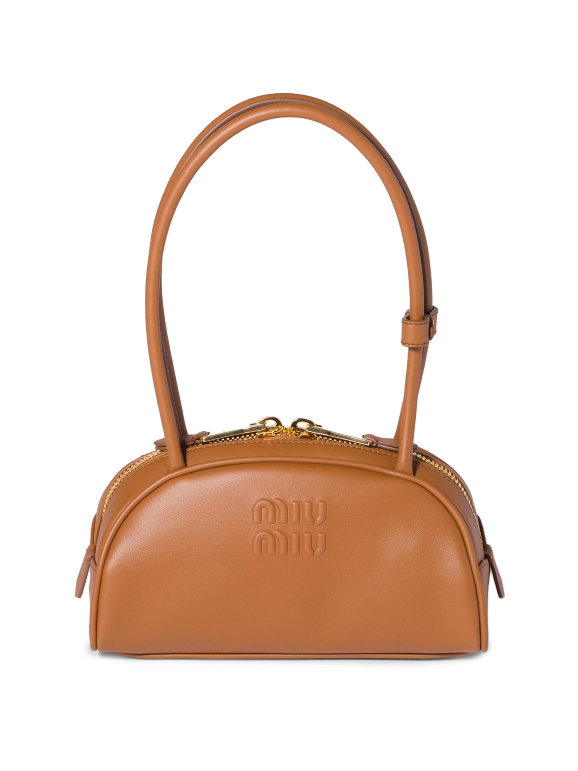 Miu Miu Women's Beau Leather Shoulder Bag - Brown