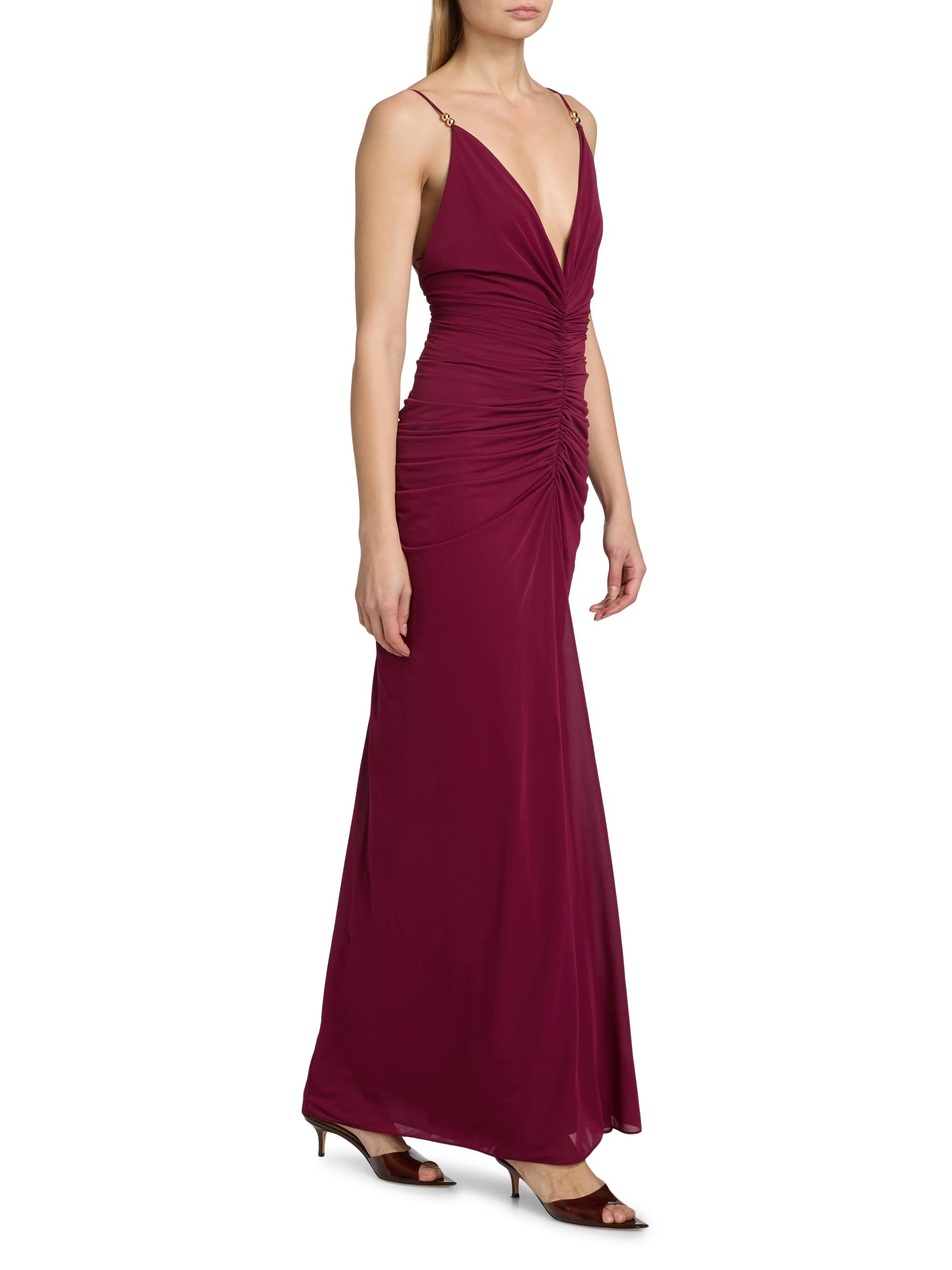 Ronny Kobo Women's Anya Ruched Maxi Dress - Blackberry | Thumbnail 4